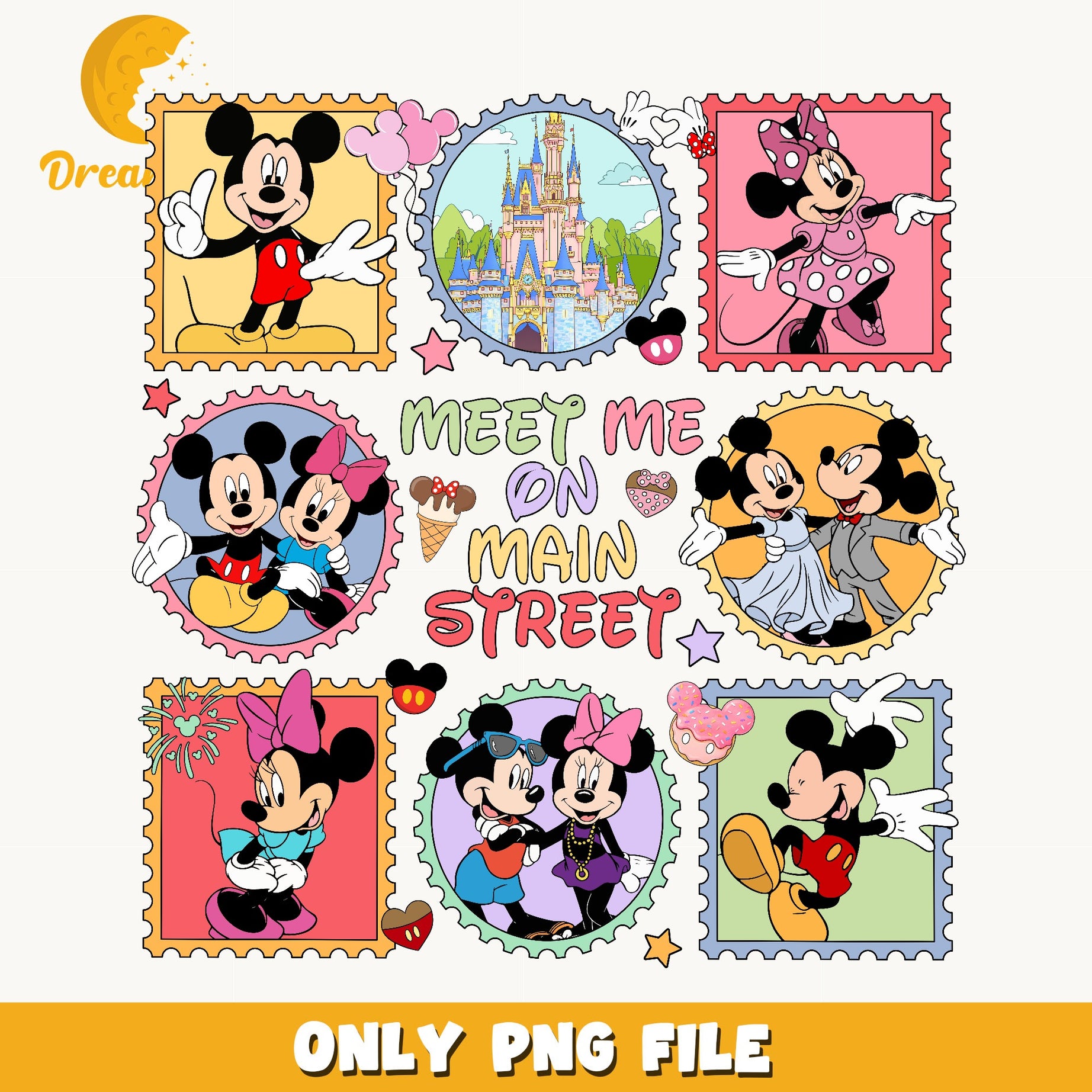 Mickey Minnie Meet Me On Main Street PNG, Disney PNG, Disney Castle PNG