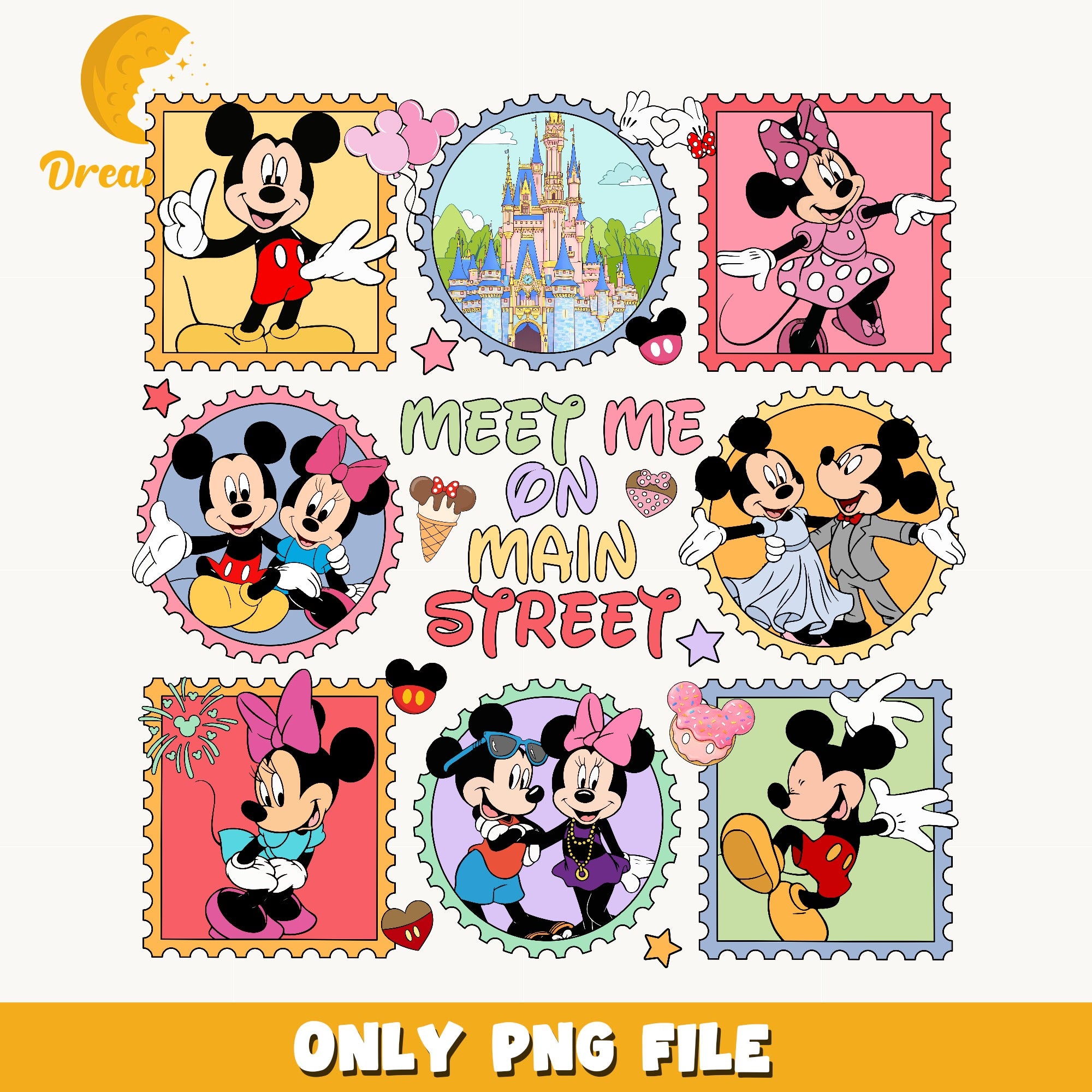 Mickey Minnie Meet Me On Main Street PNG, Disney PNG, Disney Castle PNG