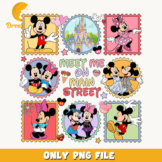 Mickey Minnie Meet Me On Main Street PNG, Disney PNG, Disney Castle PNG