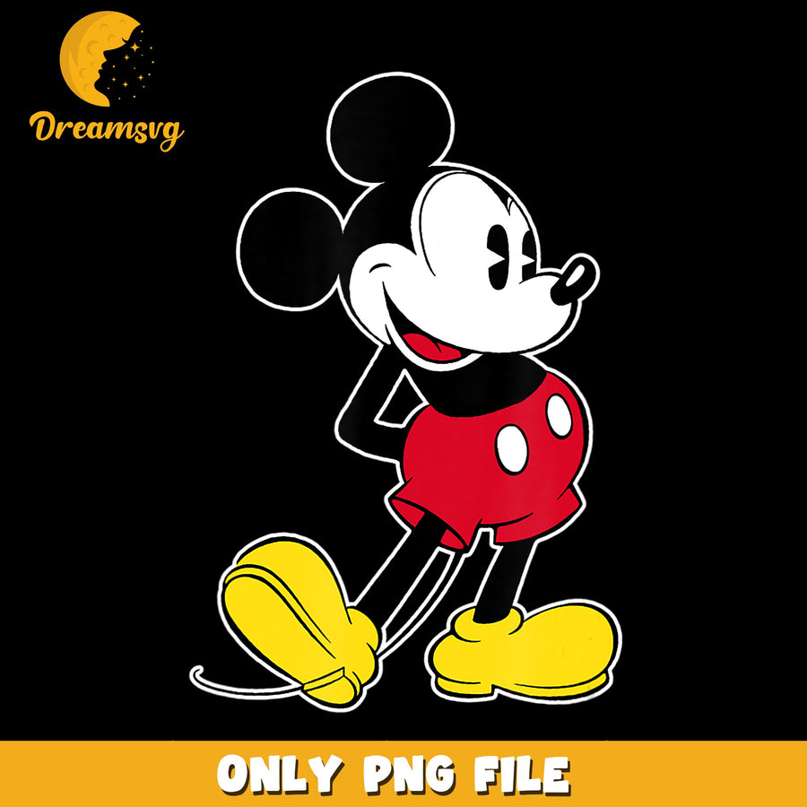 Mickey Mouse Classic Pose Disney PNG, Vintage Mickey, Cartoon PNG