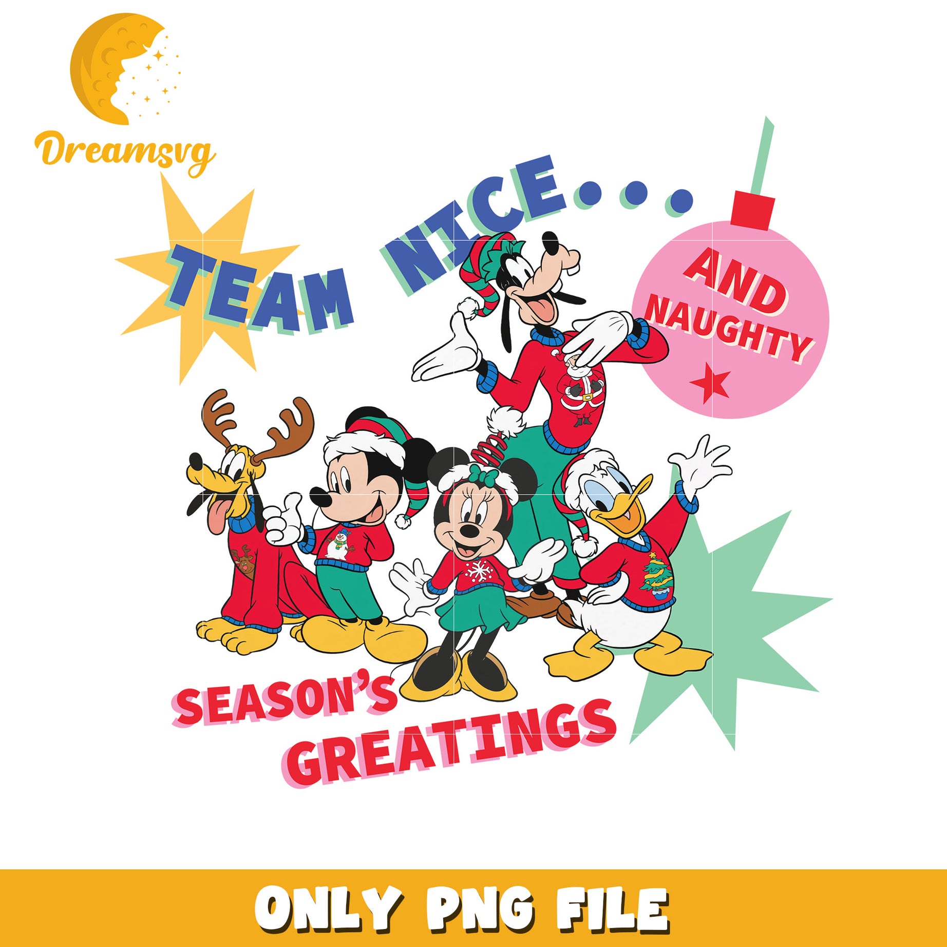 Mickey & Pals Christmas Holiday png, disney joy png, christmas vibes png