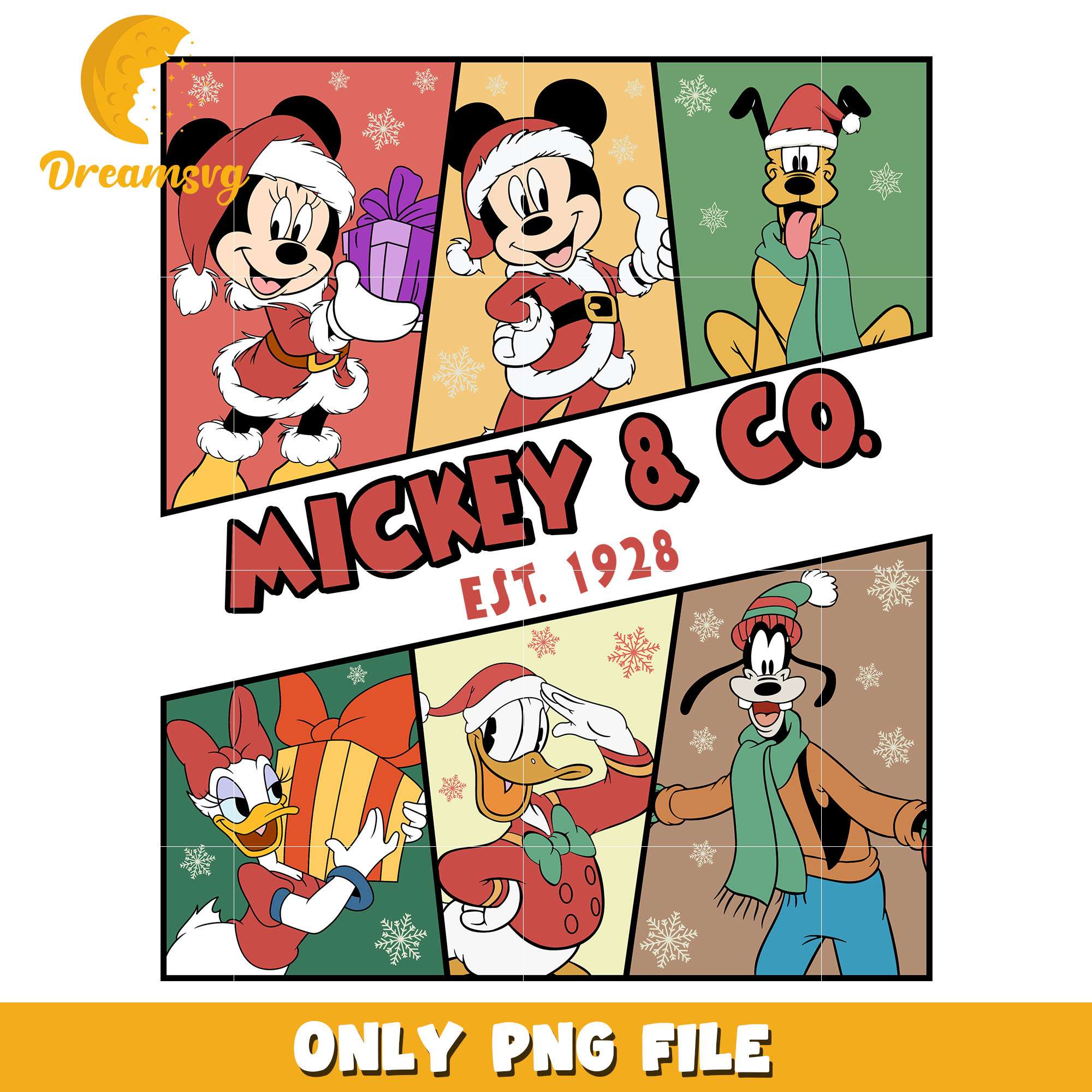 Mickey and friends merry christmas png, disney png, christmas png