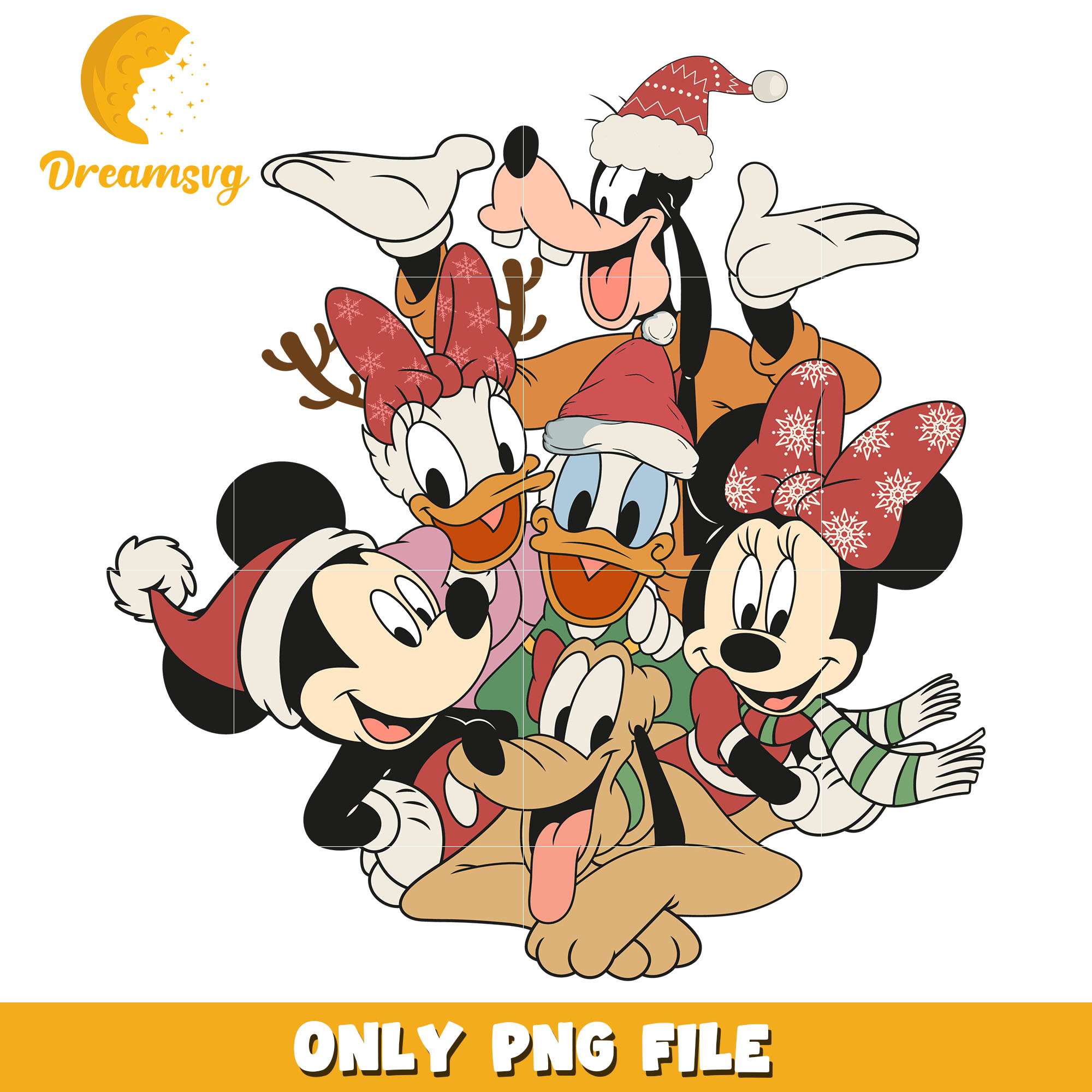 Mickey and friends merry xmas png, disney png, christmas png