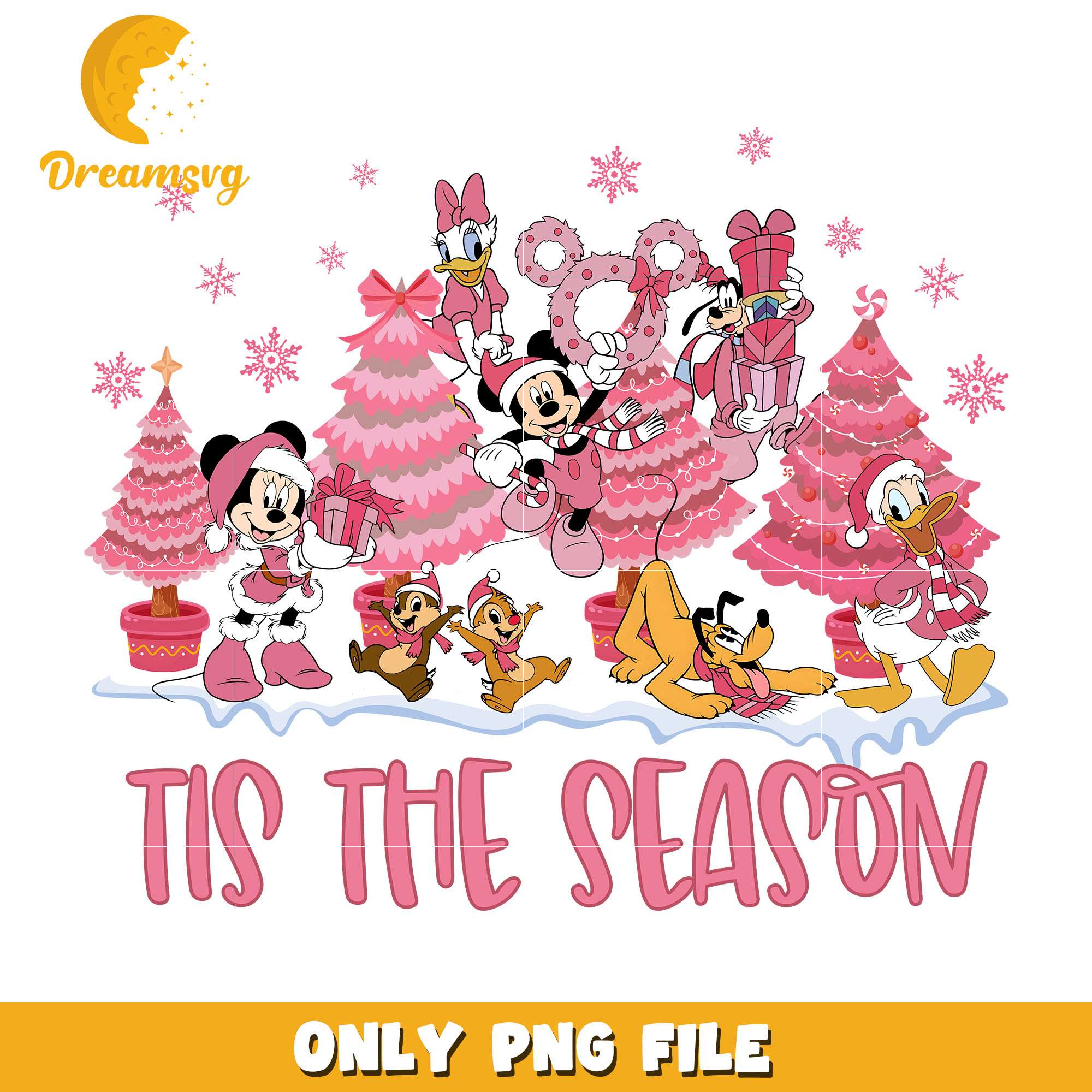 Mickey and friends tis the season png, disney png, christmas png