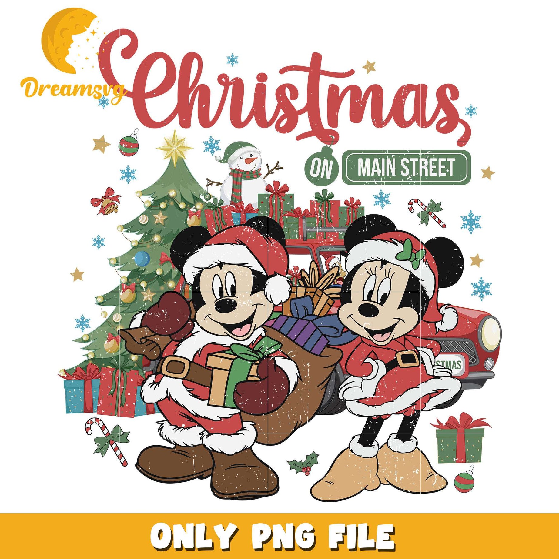 Mickey and minnie christmas santa png, disney png, christmas png
