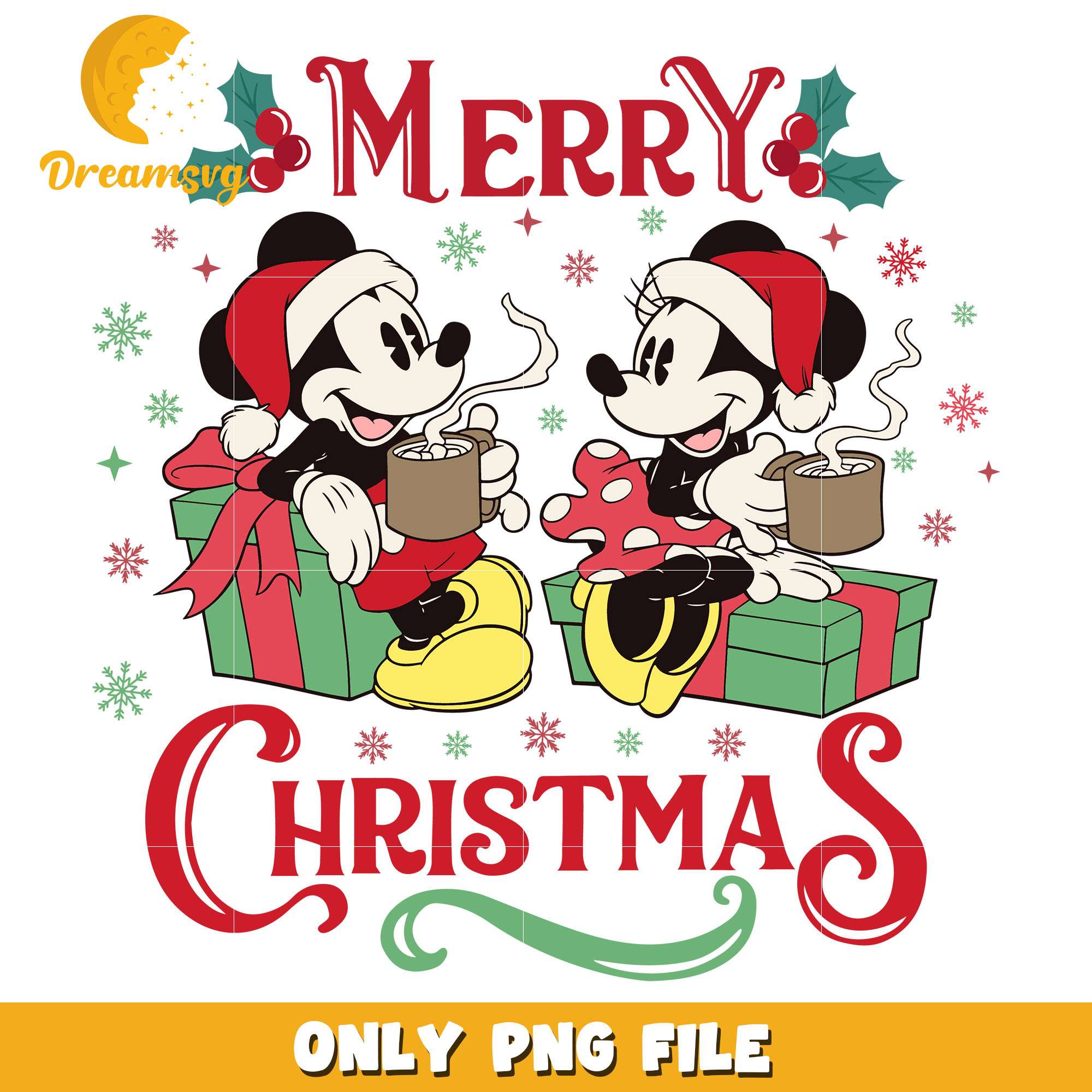 Mickey and minnie merry christmas png, disney png, christmas png
