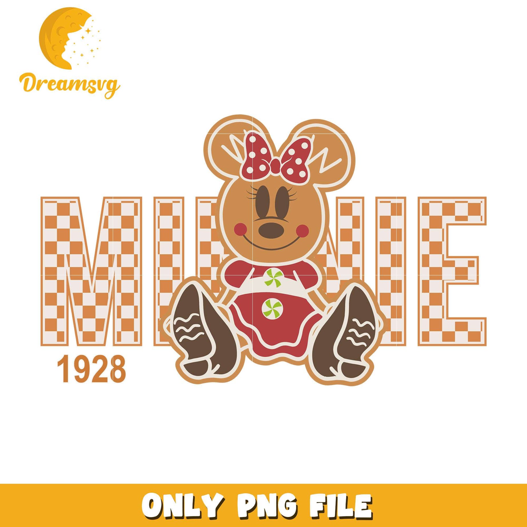 Mickey character minnie gingerbread png, minnie png, christmas png