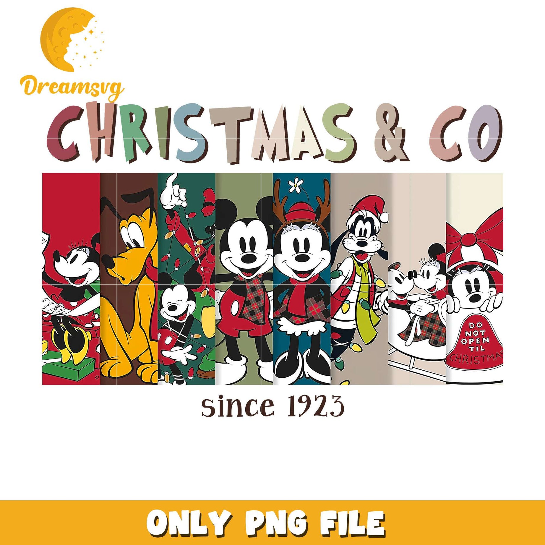 Mickey christmas & co since 1923 png, Mickey png, christmas png