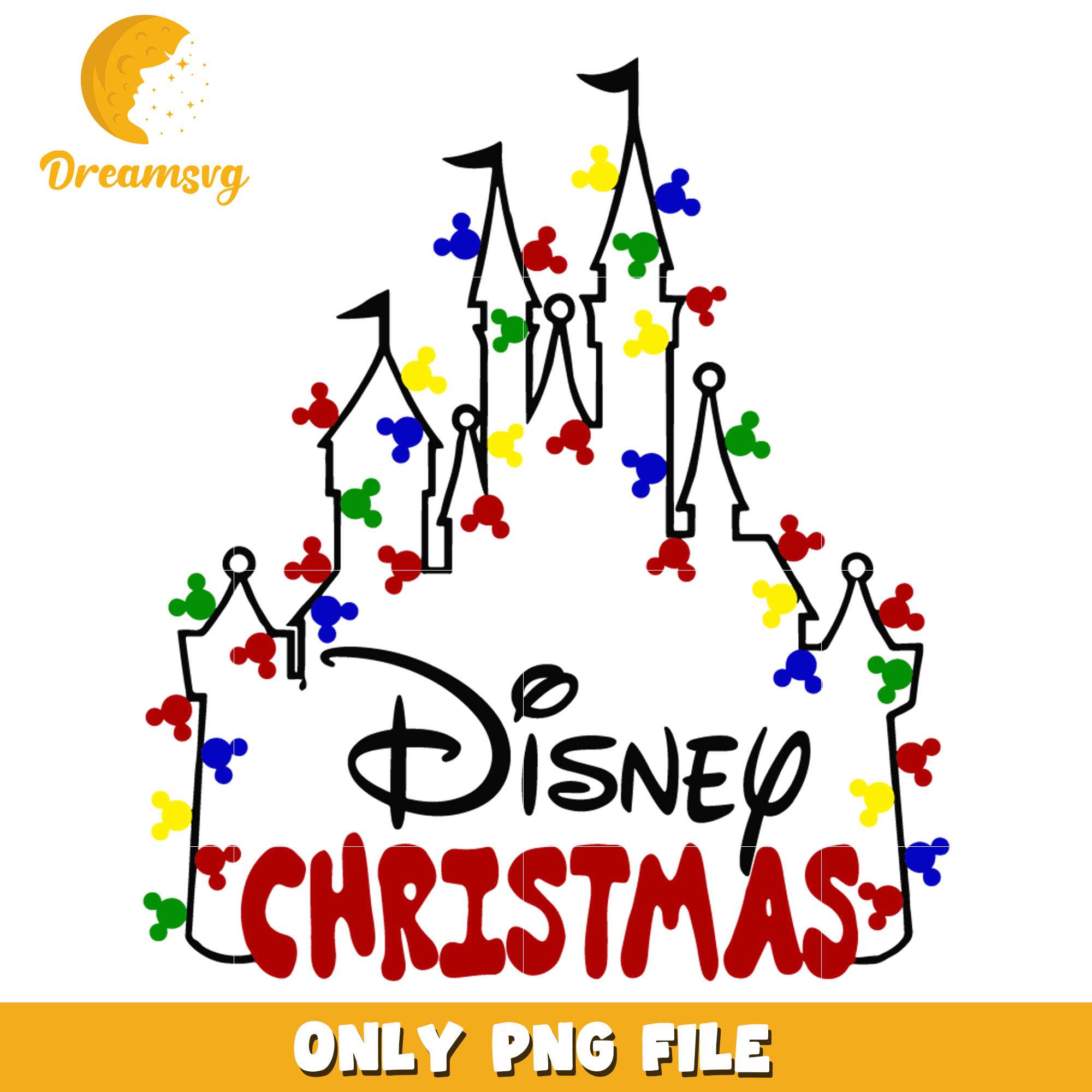 Mickey disney christmas castle png, disney png, christmas png