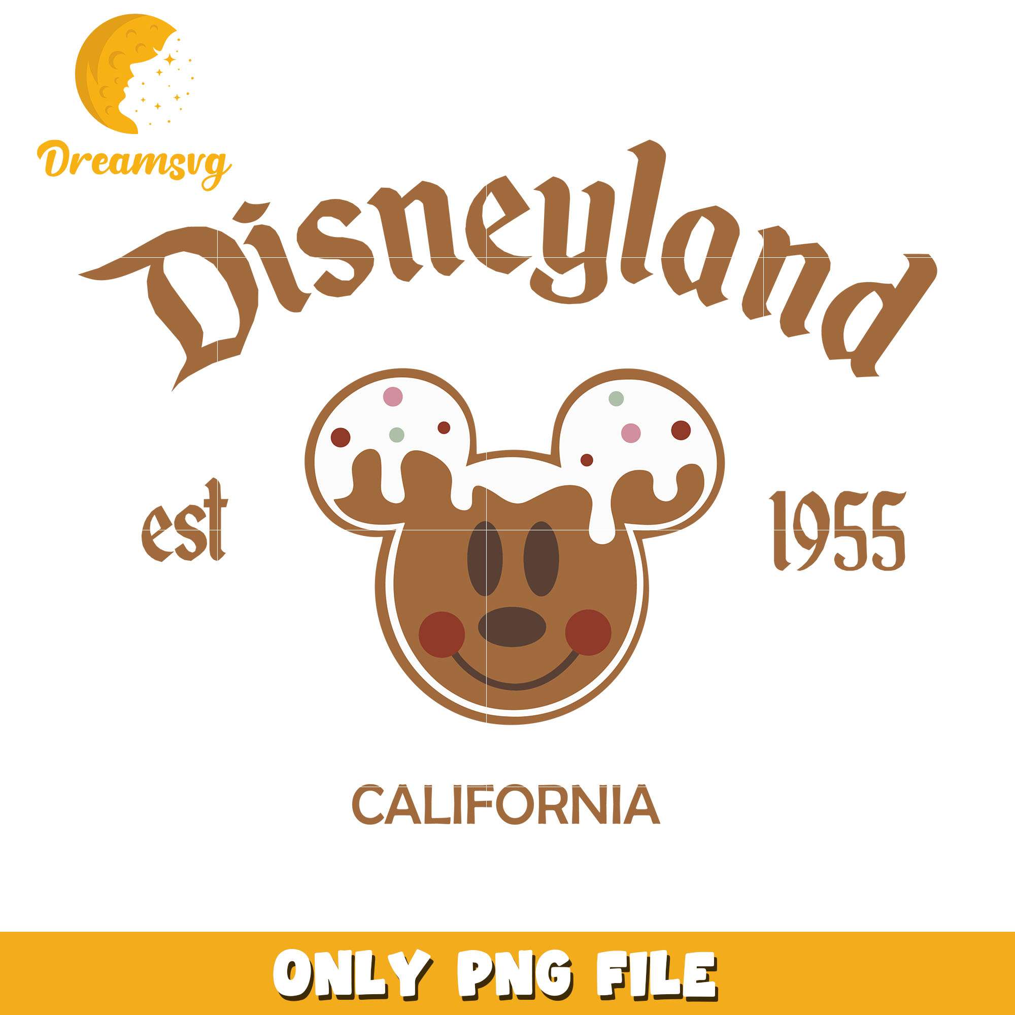 Mickey face gingerbread disneyland png, mickey png, christmas png