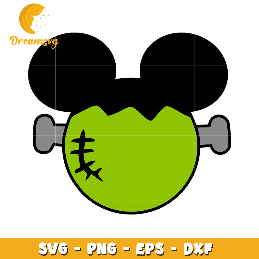 Mickey halloween Frenkenstein svg, Disney friends halloween vibes svg