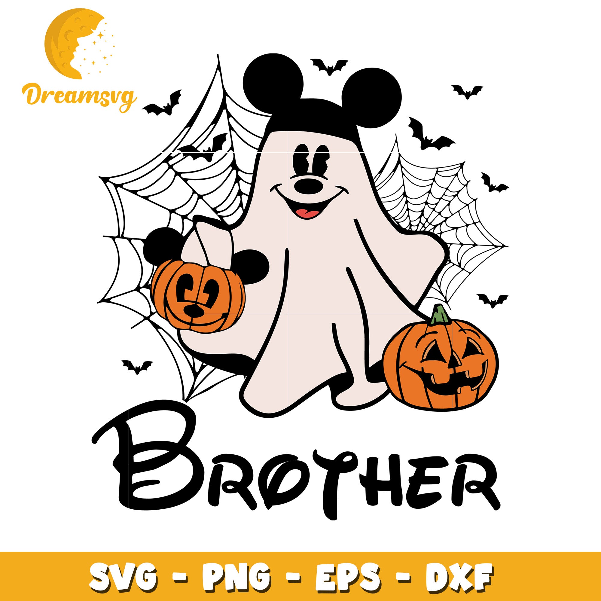 Mickey halloween brother svg, Disney friends halloween vibes svg