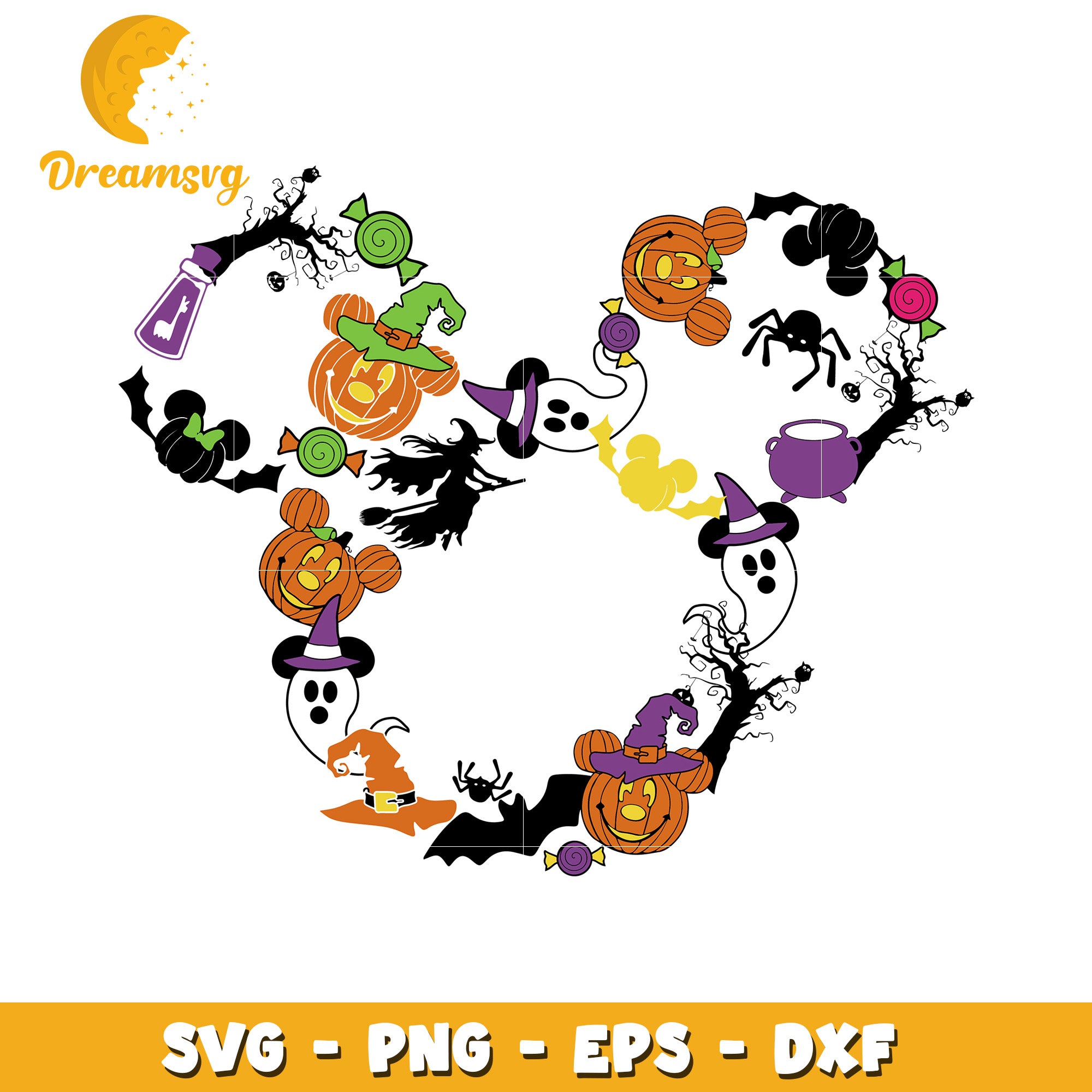Mickey halloween head svg, Disney movies halloween svg