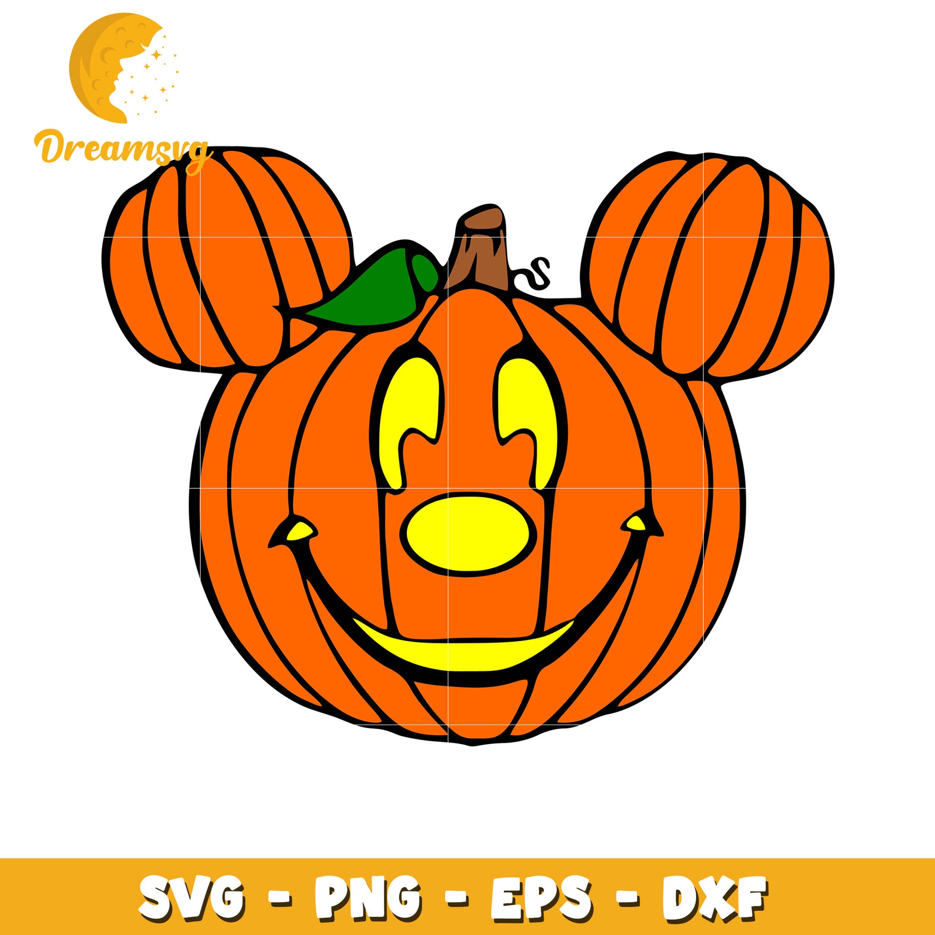 Mickey head halloween pumpkin svg, Disney friends halloween vibes svg