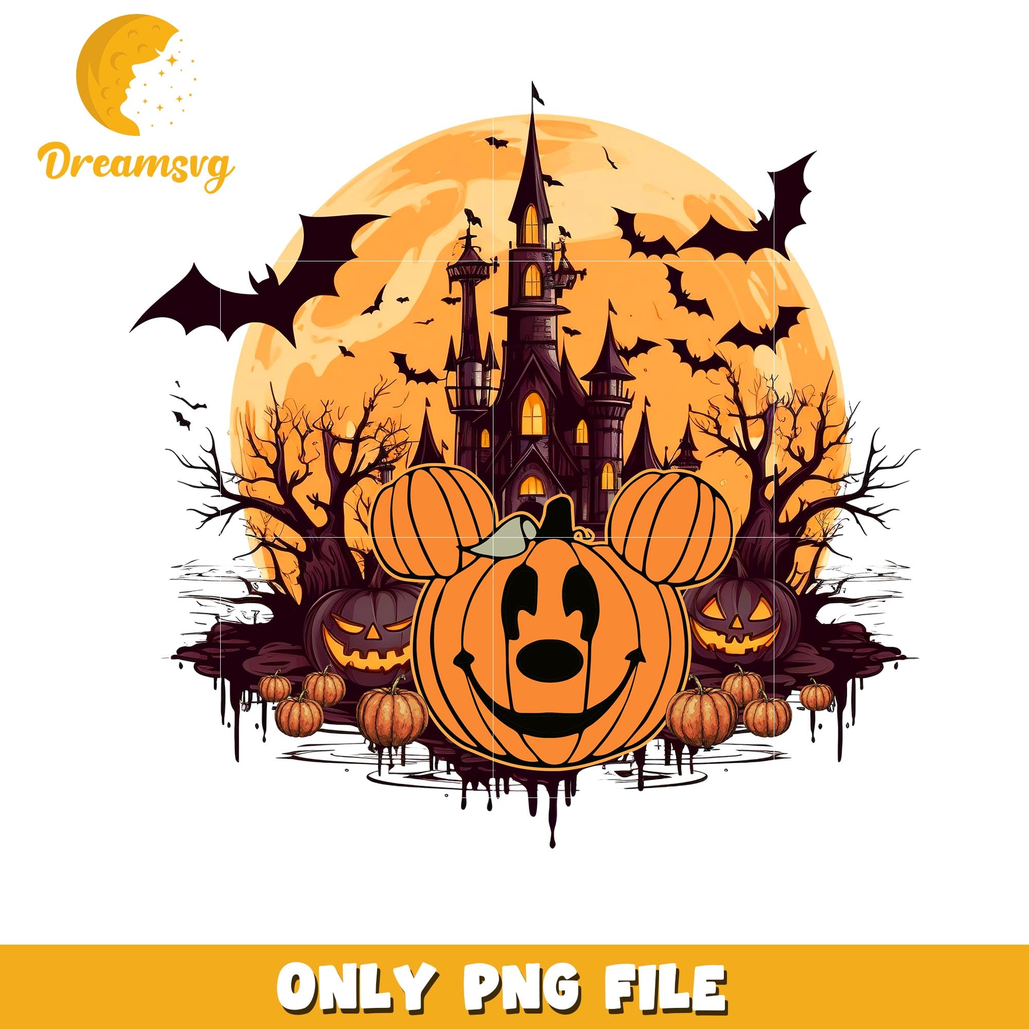 Mickey head pumpkin halloween png, Disney world halloween vibes png