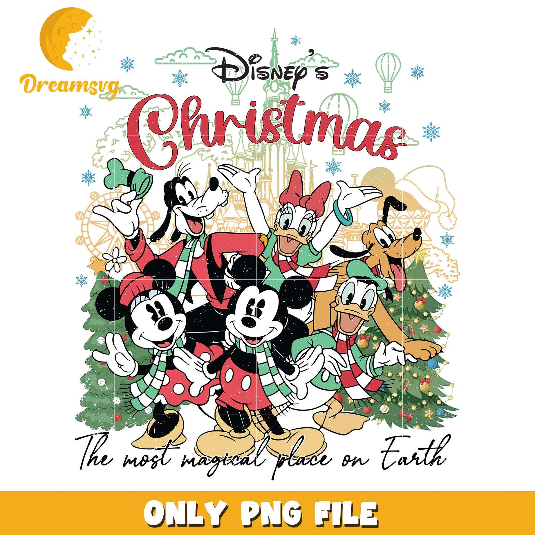 Mickey mouse and friends png, disney png, christmas png