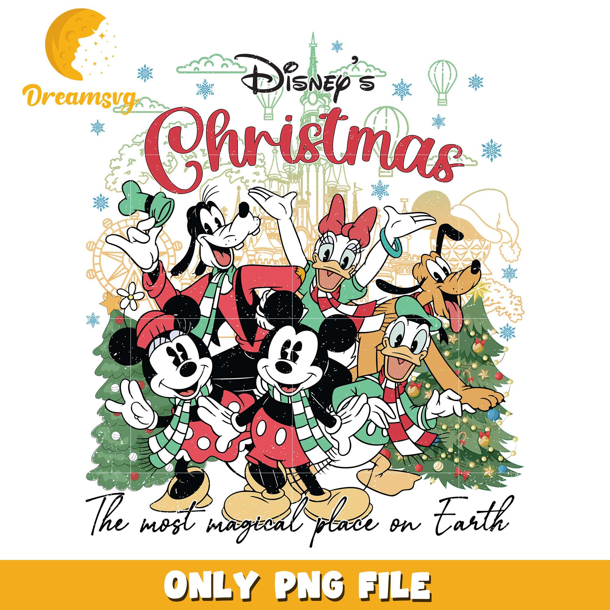 Mickey mouse and friends png, disney png, christmas png