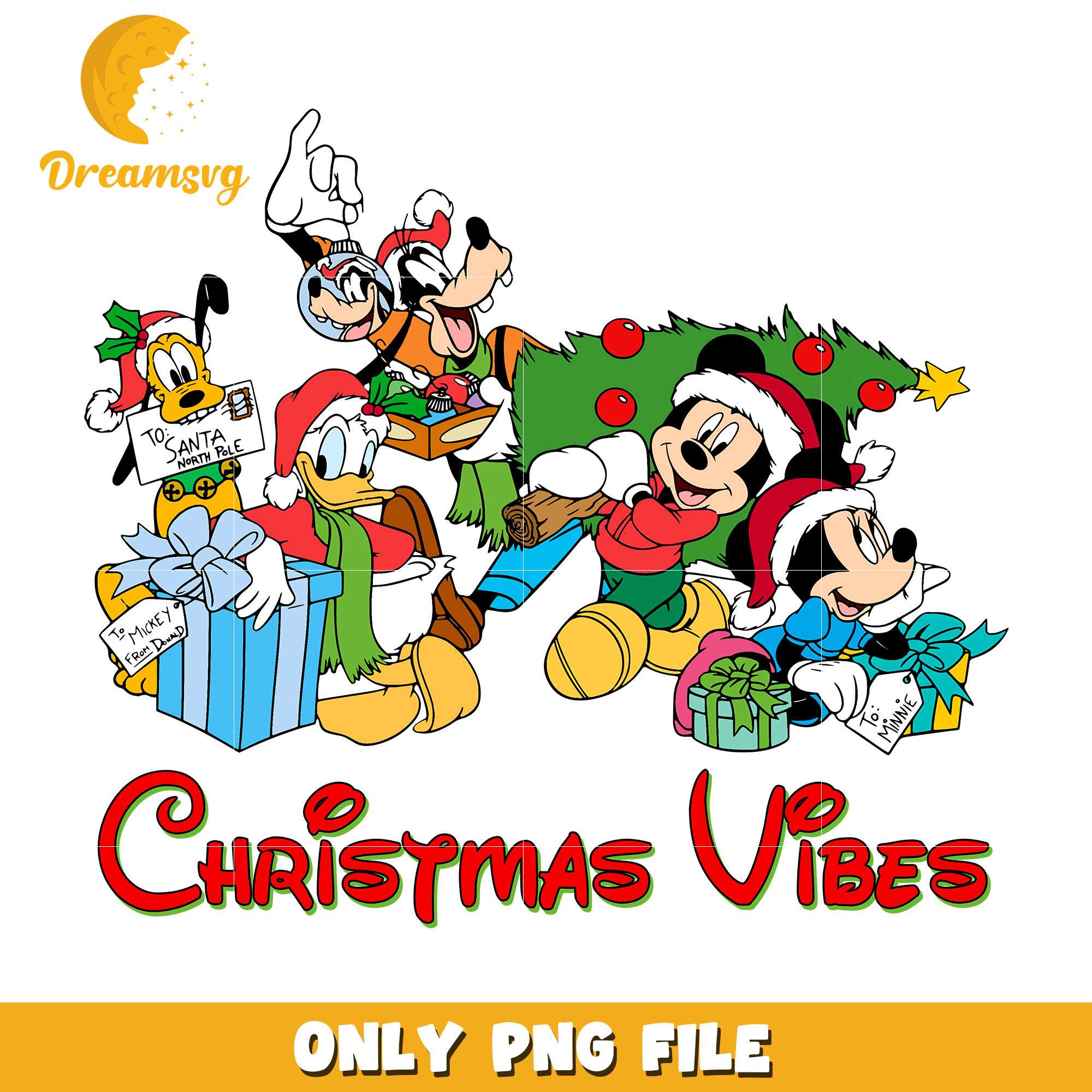 Mickey mouse christmas vibes png, disney png, christmas png