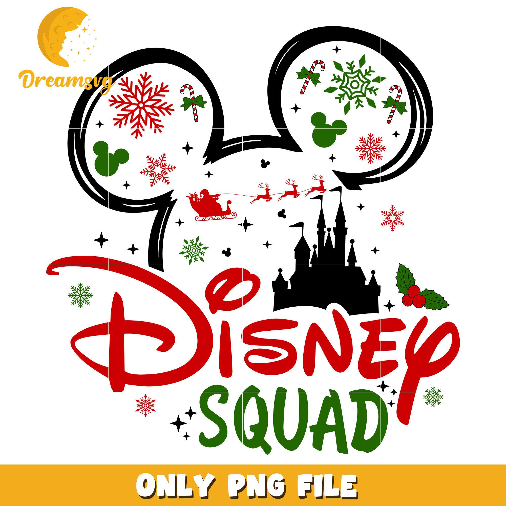 Mickey mouse disney squad png, disney png, christmas png
