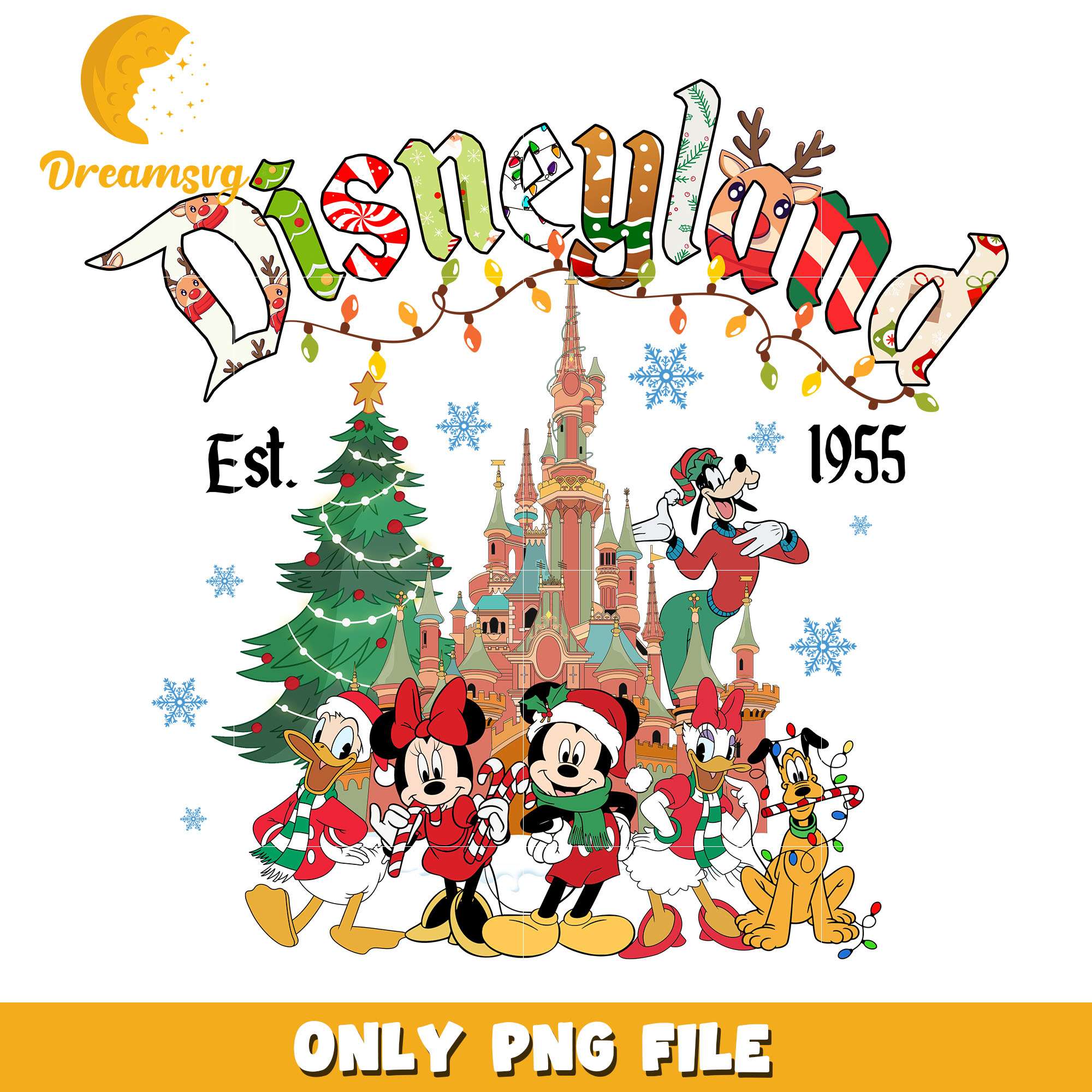 Mickey mouse disneyland 1955 png, disney png, christmas png