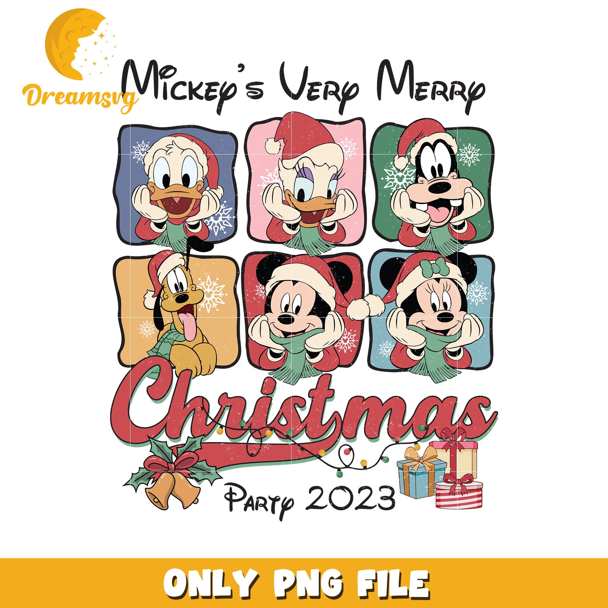 Mickey's friends christmas png, disney spirit png, cozy disney png