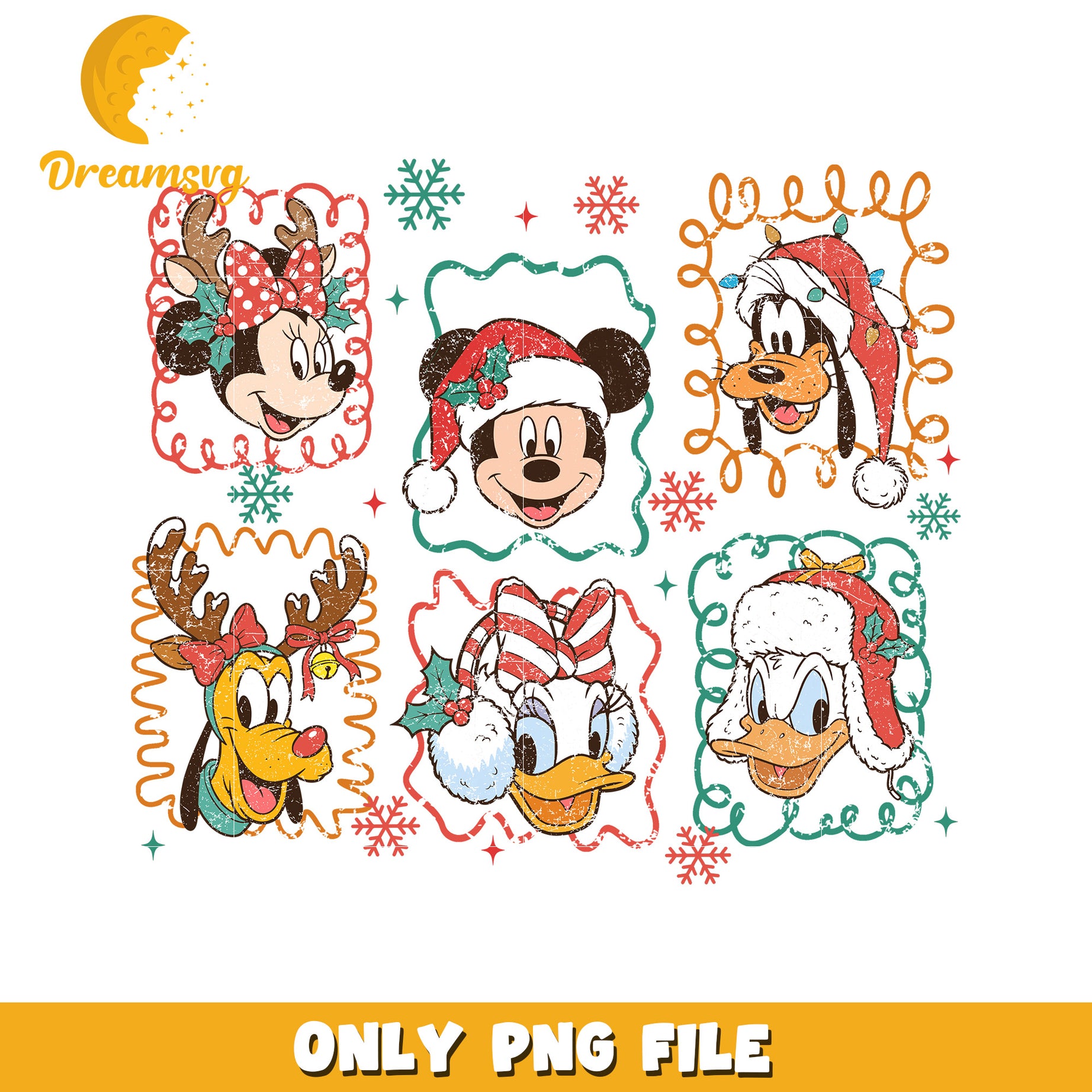 Mickey's friends png, christmas songs​​ png, christmas snow​ png