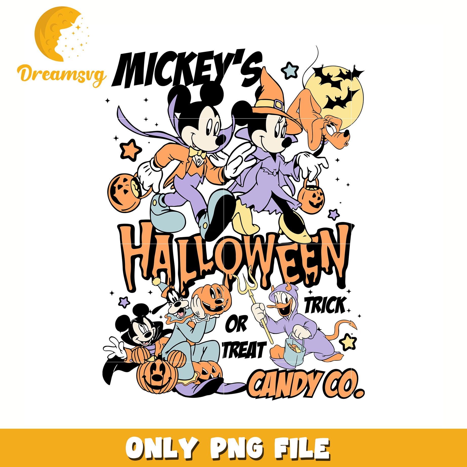 Mickey's halloween png, halloween candy png, spooky halloween png