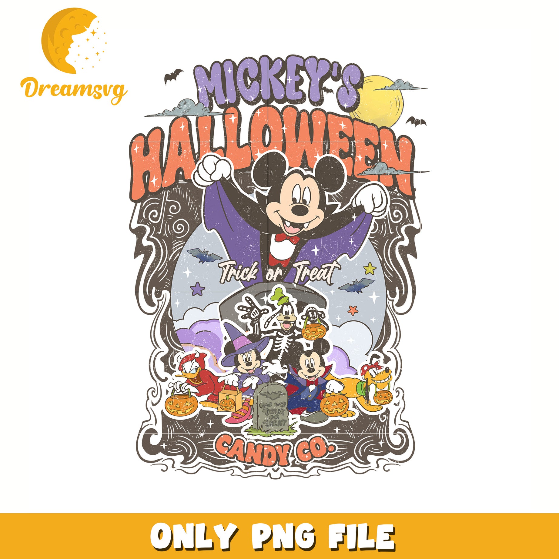 Mickey's halloween png, halloween decor png, halloween characters png