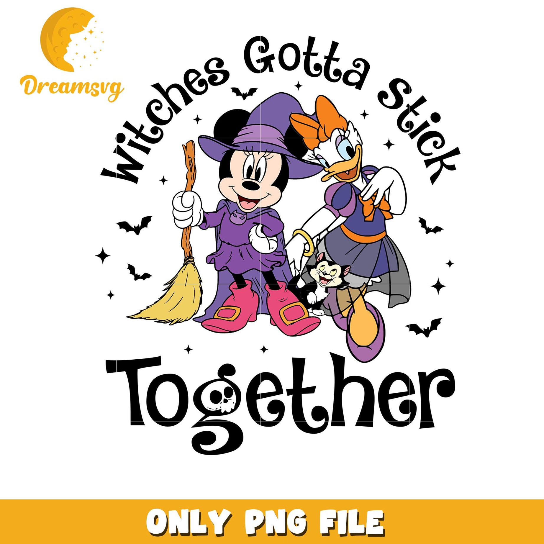 Mickey witches gotta stick together, Disney cartoon halloween friends png