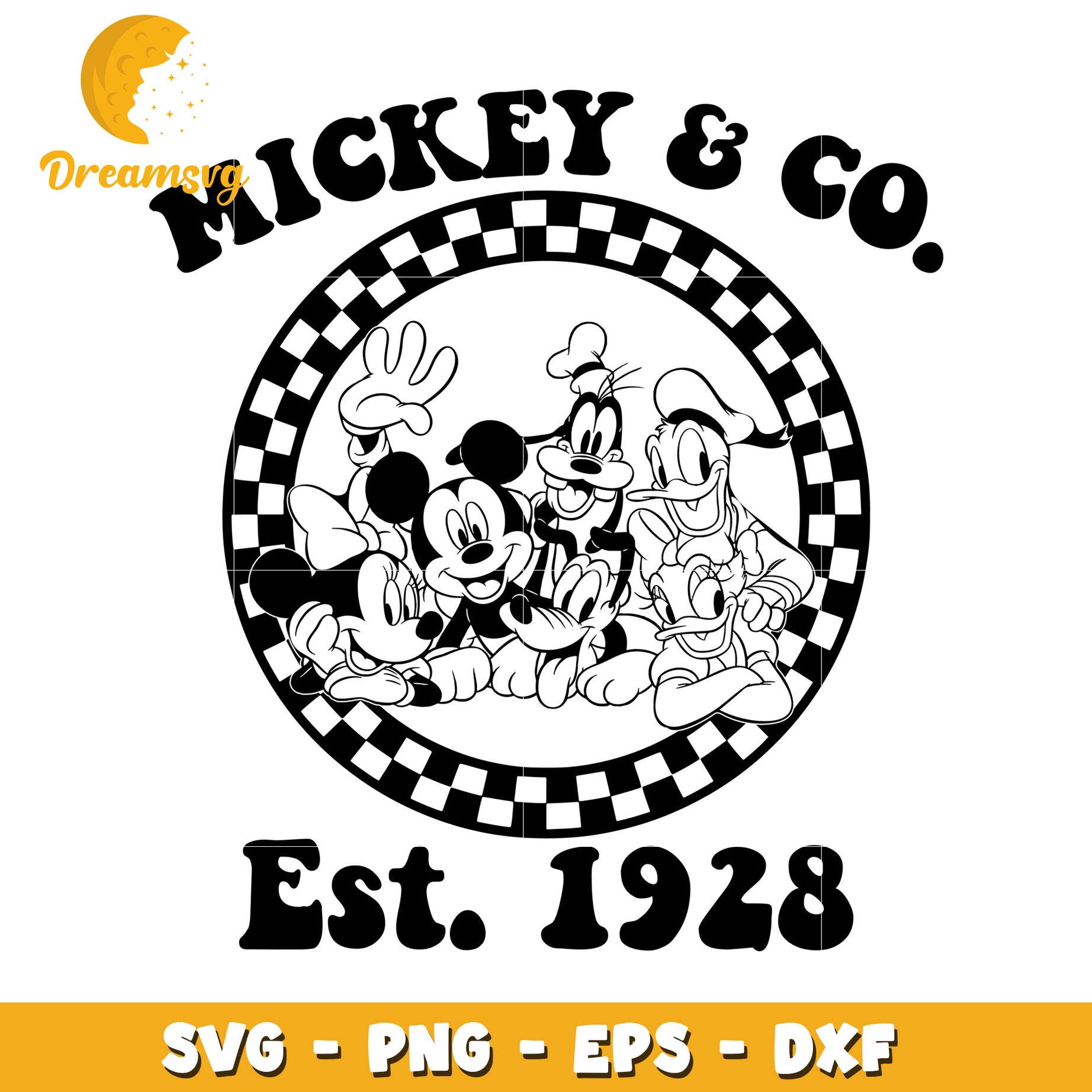 Mickey and Co SVG Vintage Design Featuring Classic Characters