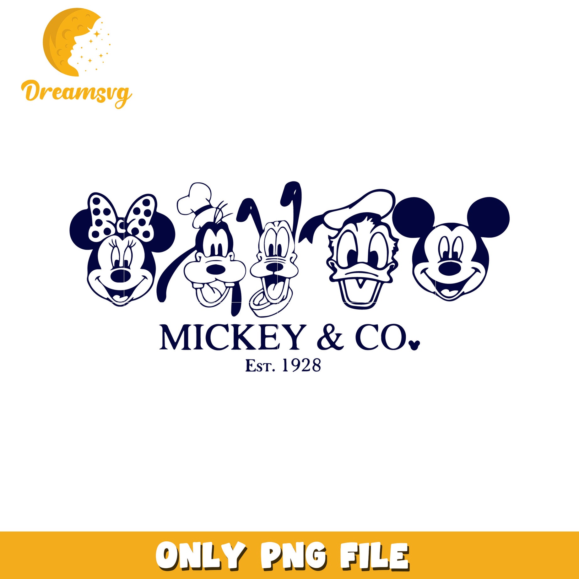Mickey and Co Vintage Characters PNG Design Download