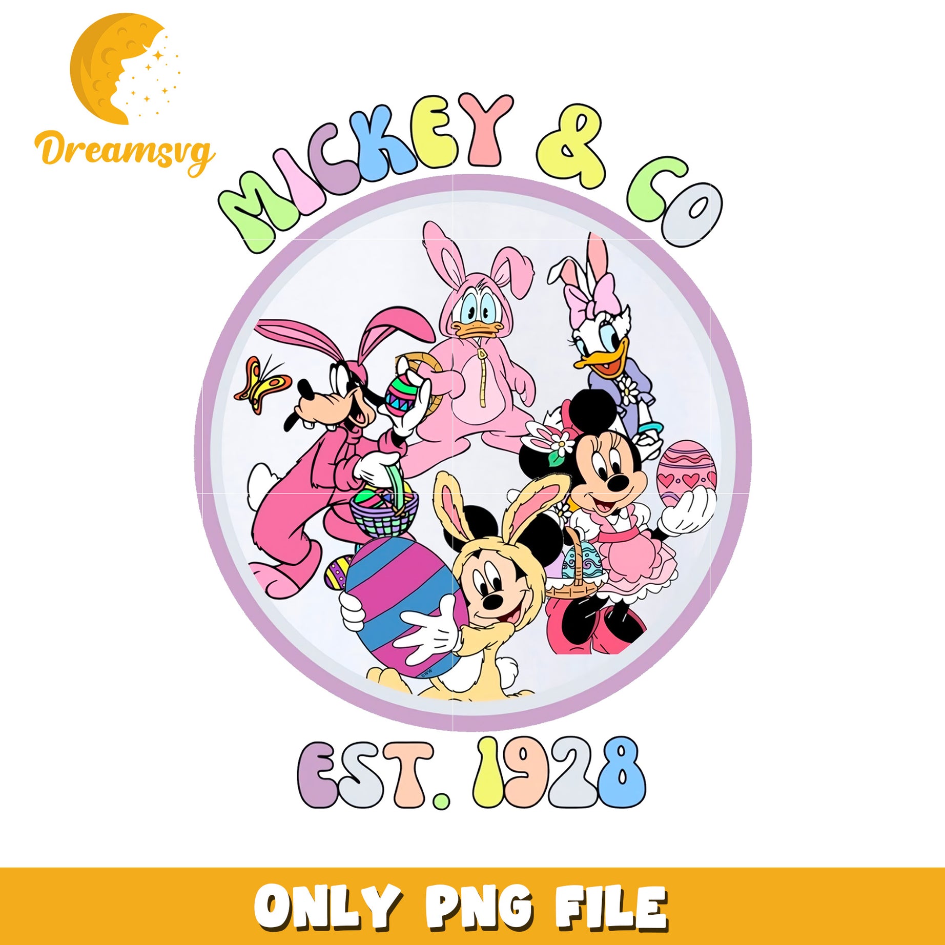 Mickey and Friends Easter PNG File Established 1928