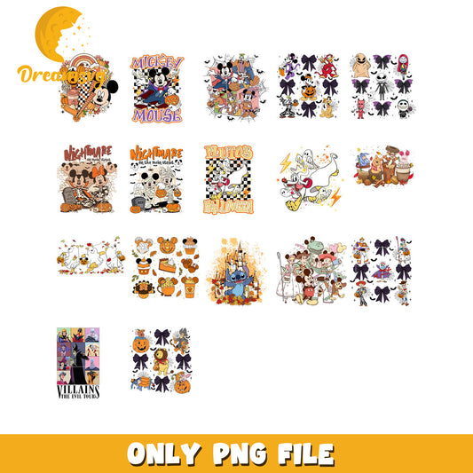 Mickey and Friends Halloween Bundle PNG Clipart Collection