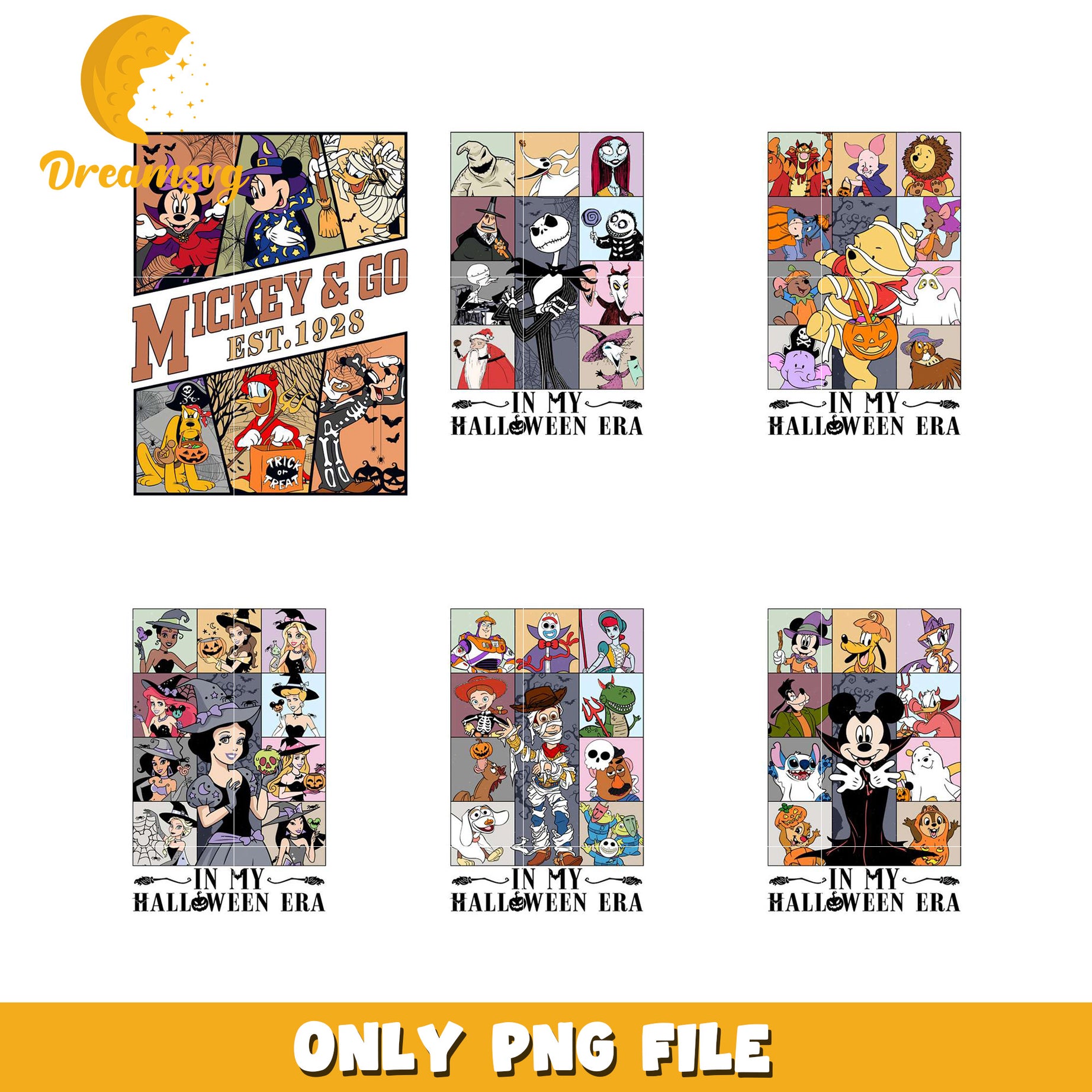 Mickey and Friends Halloween Era PNG Bundle Collection