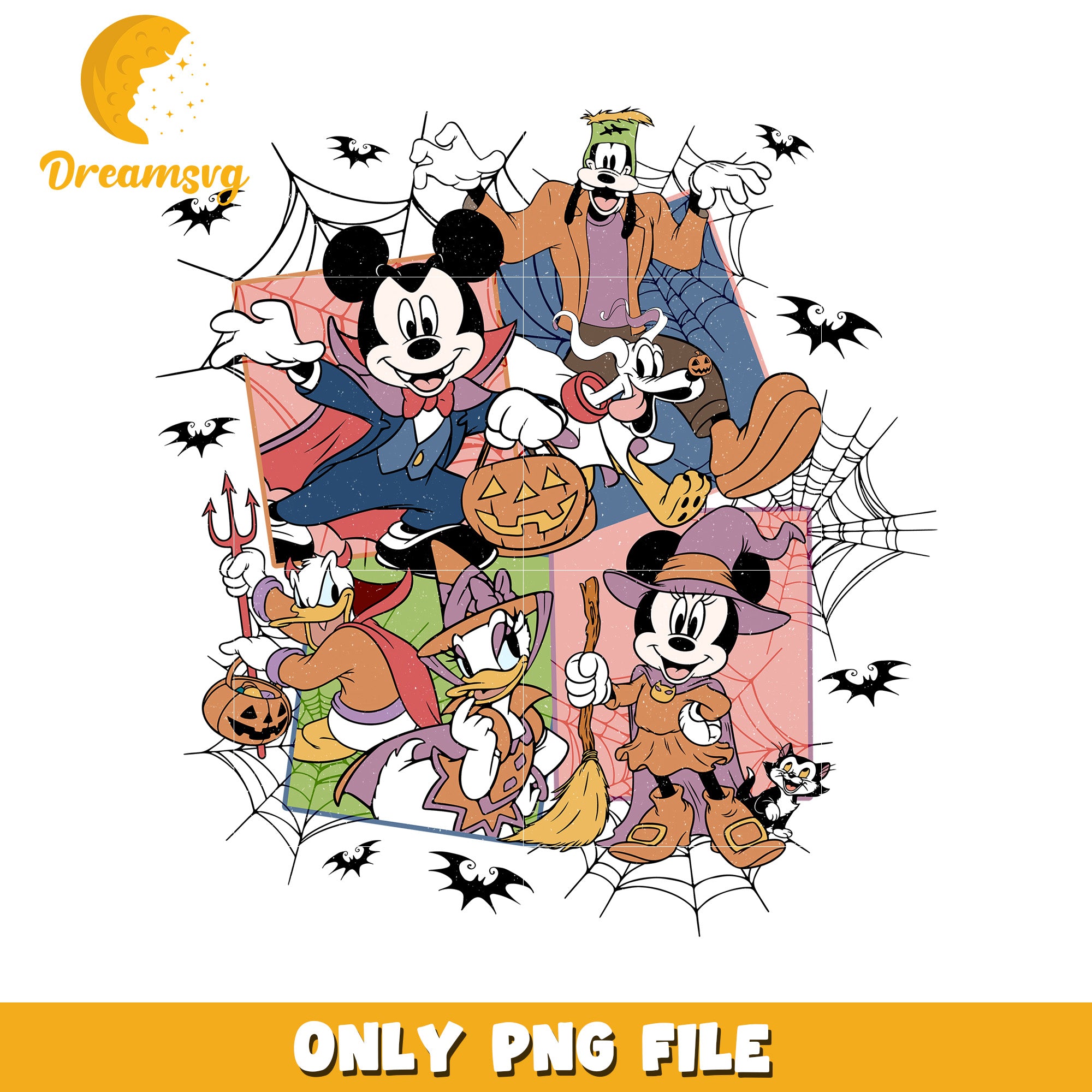 Mickey and Friends Halloween PNG Clipart Downloadable File