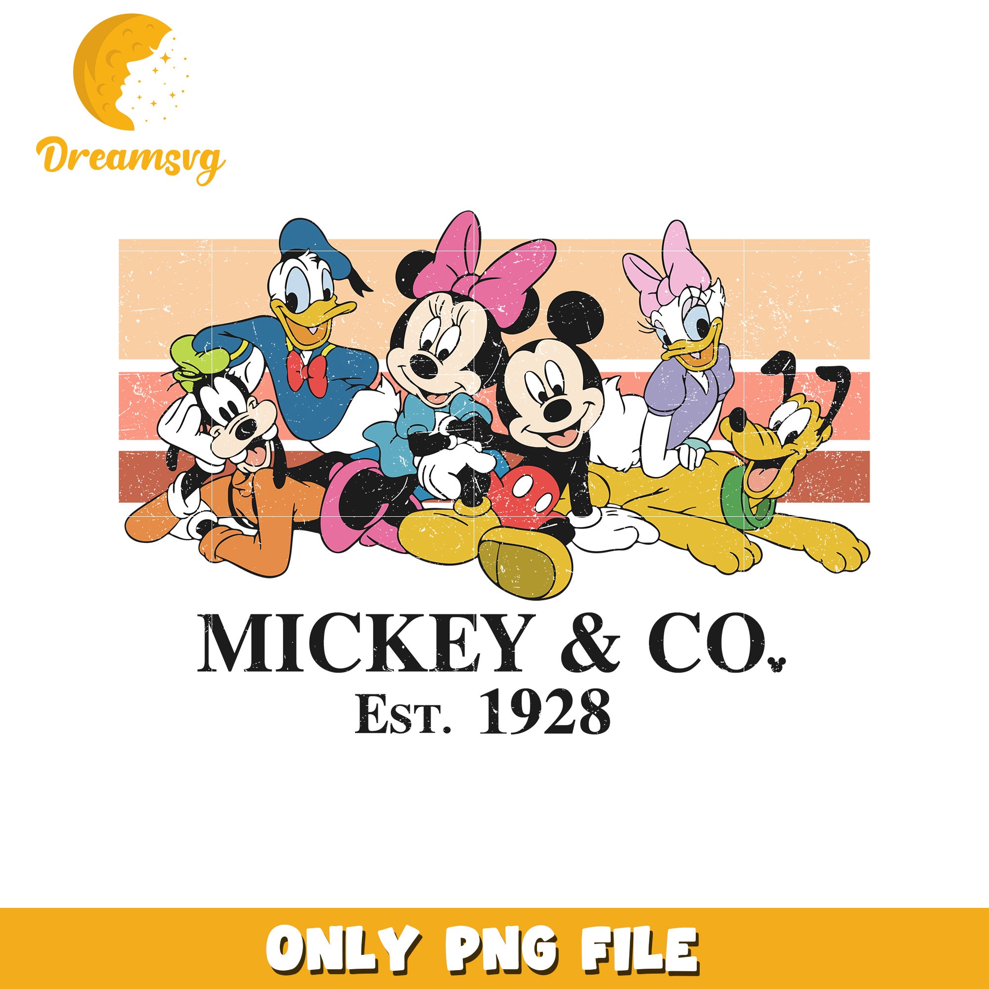 Mickey and Friends Vintage PNG Design for Crafts
