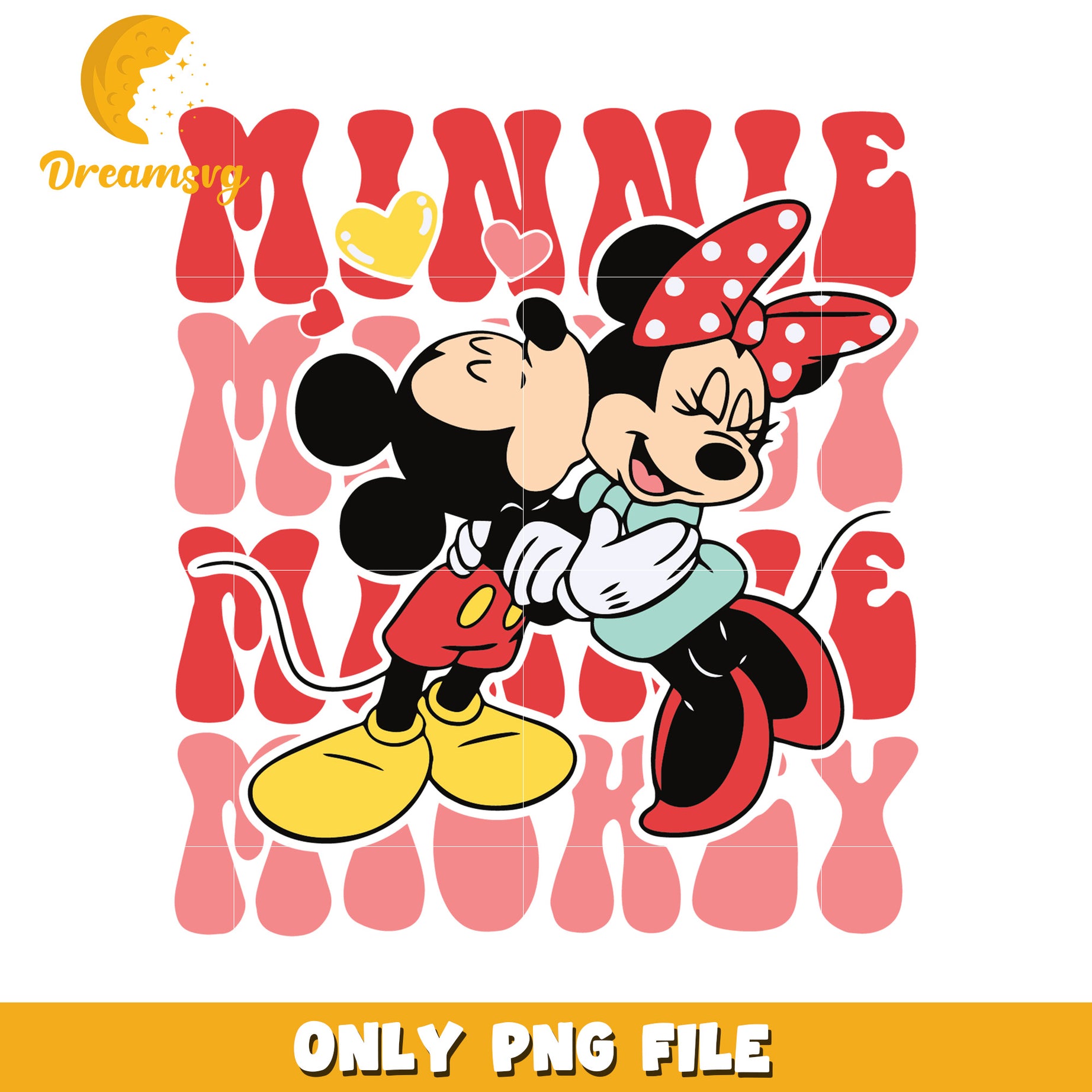 Mickey and Minnie Cute Love PNG Clipart for Crafts