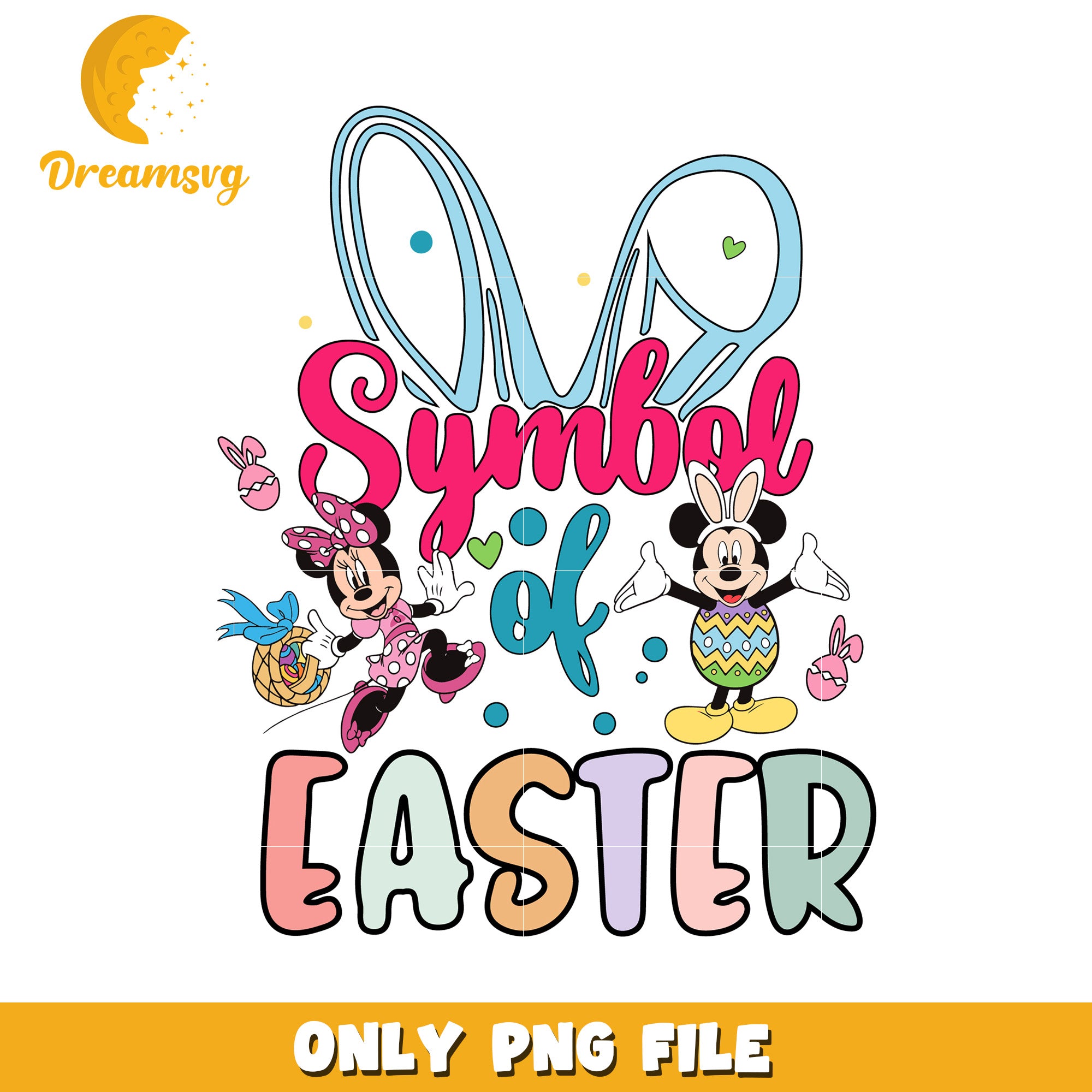 Mickey and Minnie Easter Celebration PNG Graphic Design
