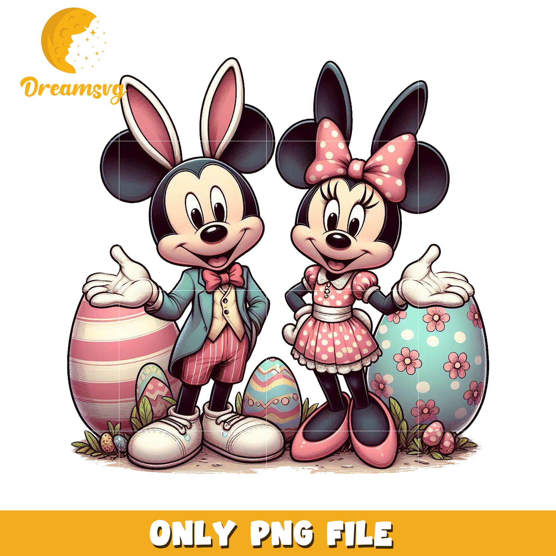 Mickey and Minnie Easter PNG File for Fun Crafts and Design