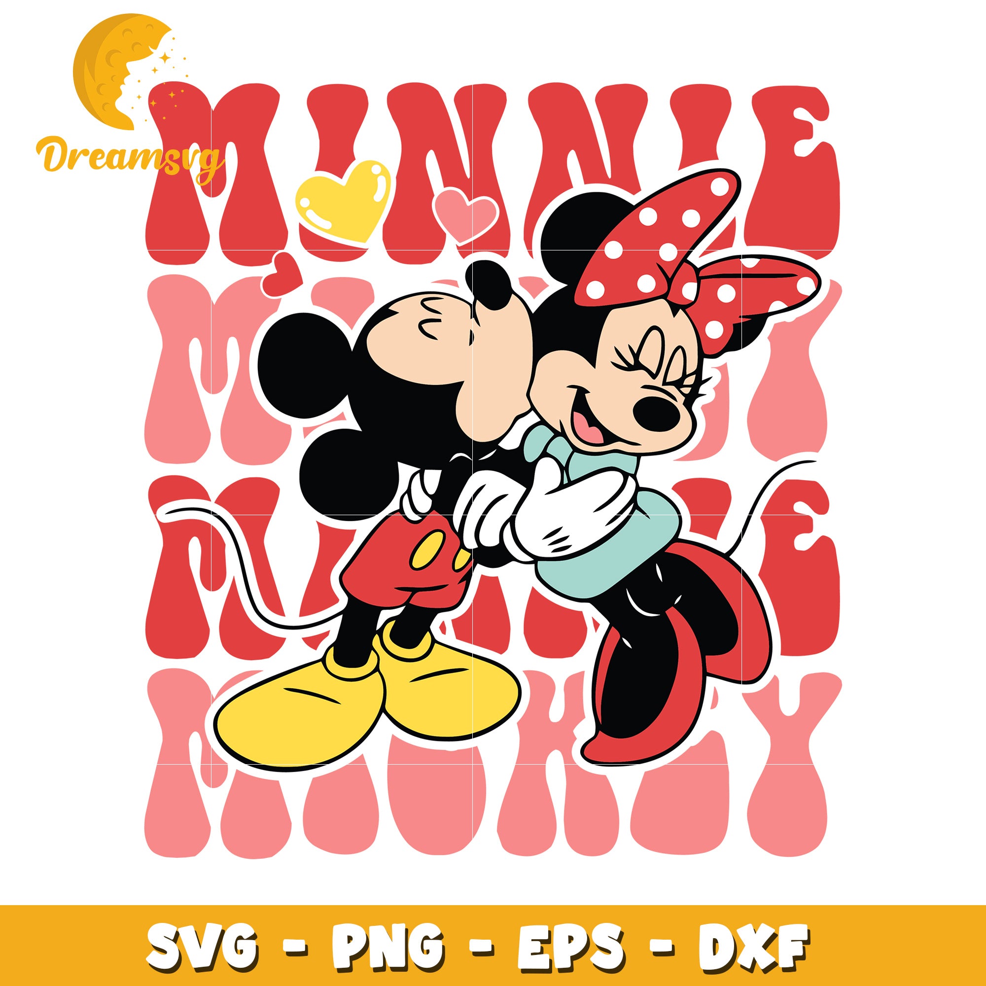 Mickey and Minnie Mouse SVG Love Design for Creative Projects