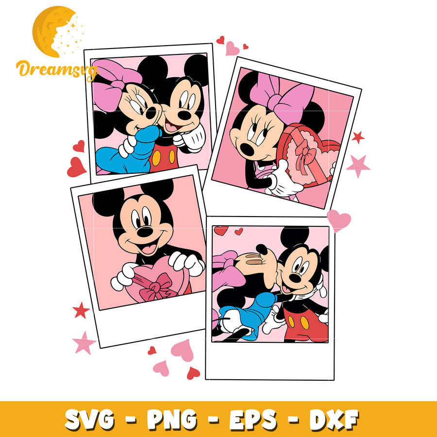 Mickey and Minnie Mouse Valentine SVG Cute Love Photos Clipart