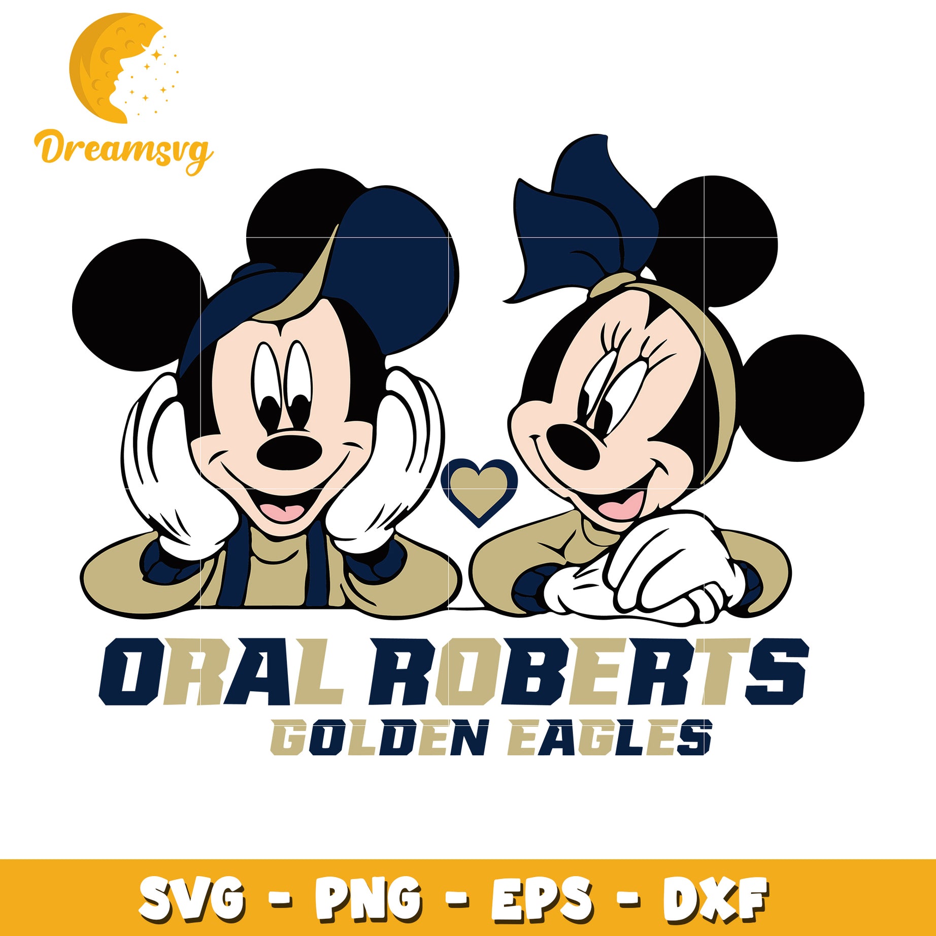 Mickey and Minnie Oral Roberts Golden Eagles SVG Clipart Design