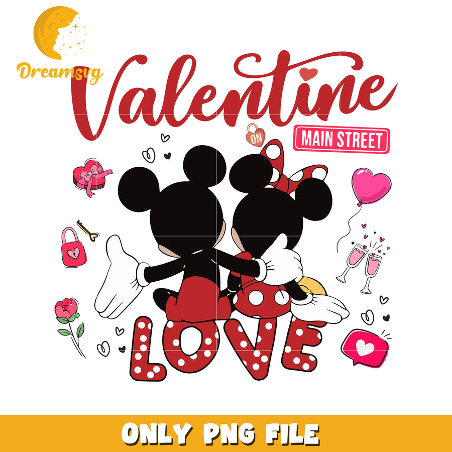 Mickey and Minnie Valentine Love PNG File Download