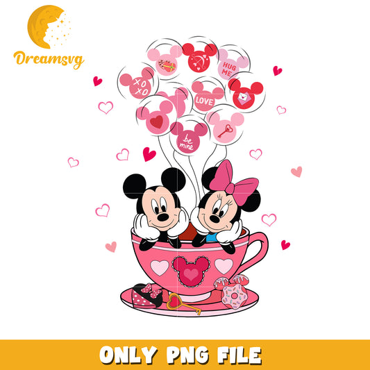 Mickey and Minnie Valentines PNG Cute Love Design File