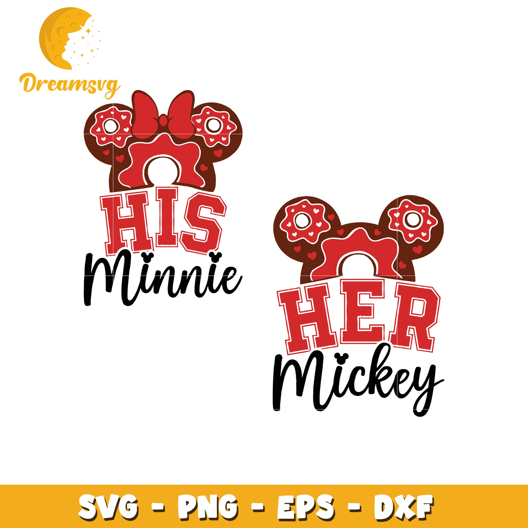 Mickey and Minnie donuts svg, Mickey and Minnie svg, donut svg