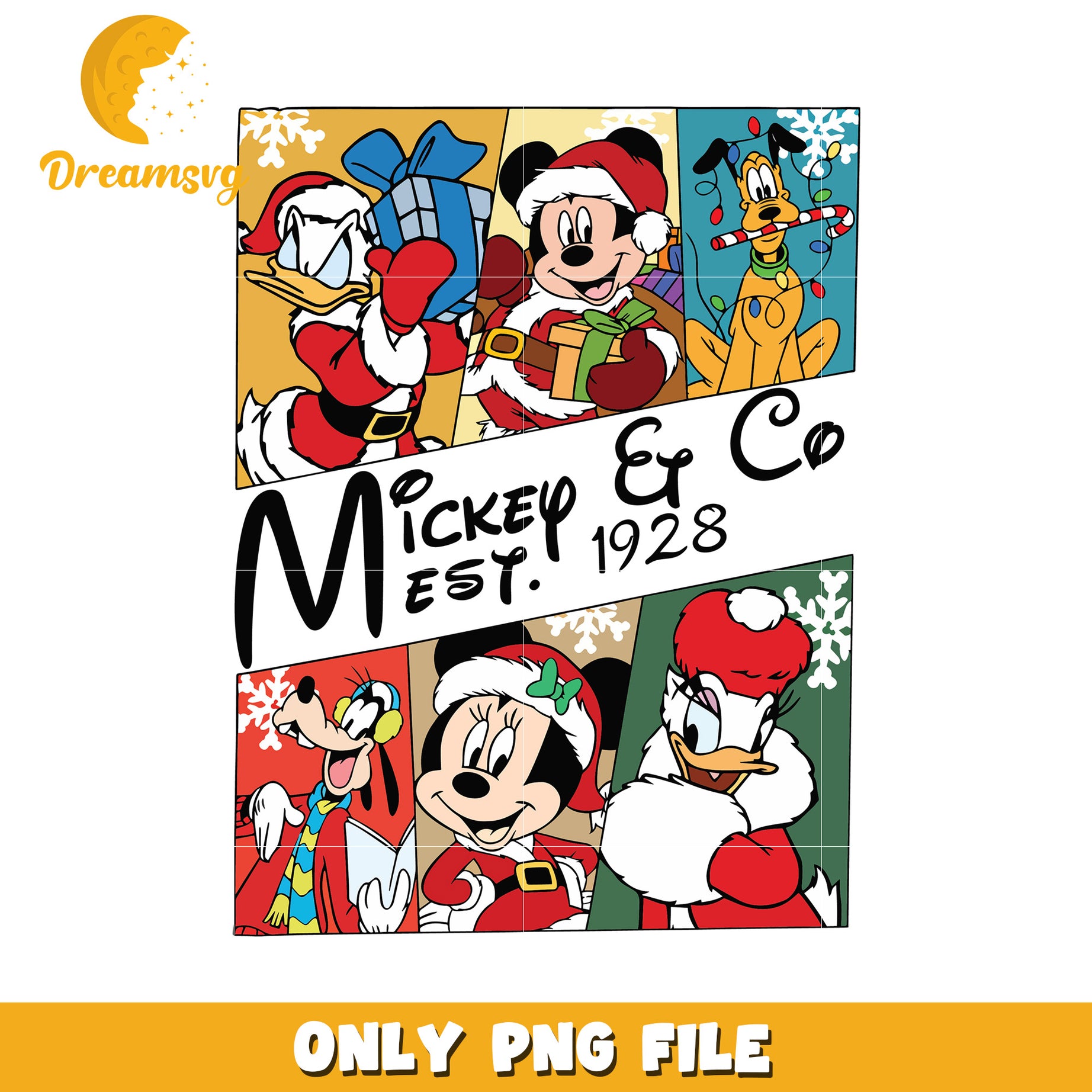 Mickey and co design png, mckey christmas png, christmas cartoon png