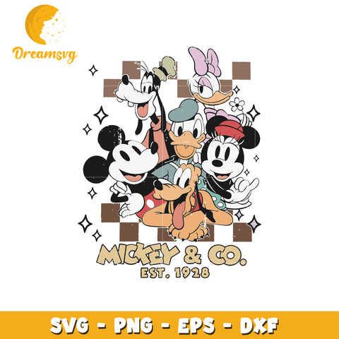 Mickey and co design svg, disney svg, mickey mouse characters svg