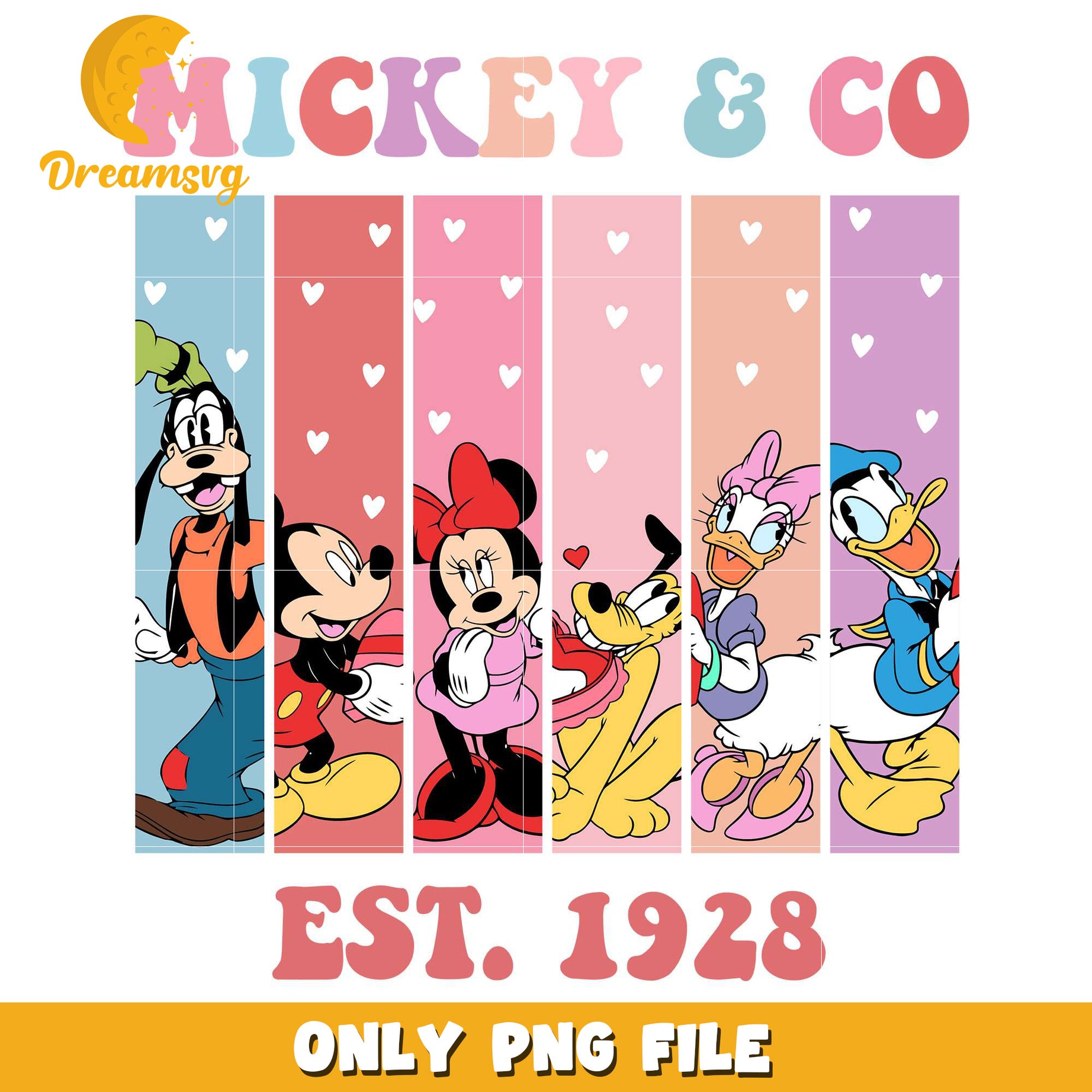 Mickey and co est 1928 png, mickey and friends png, disney png