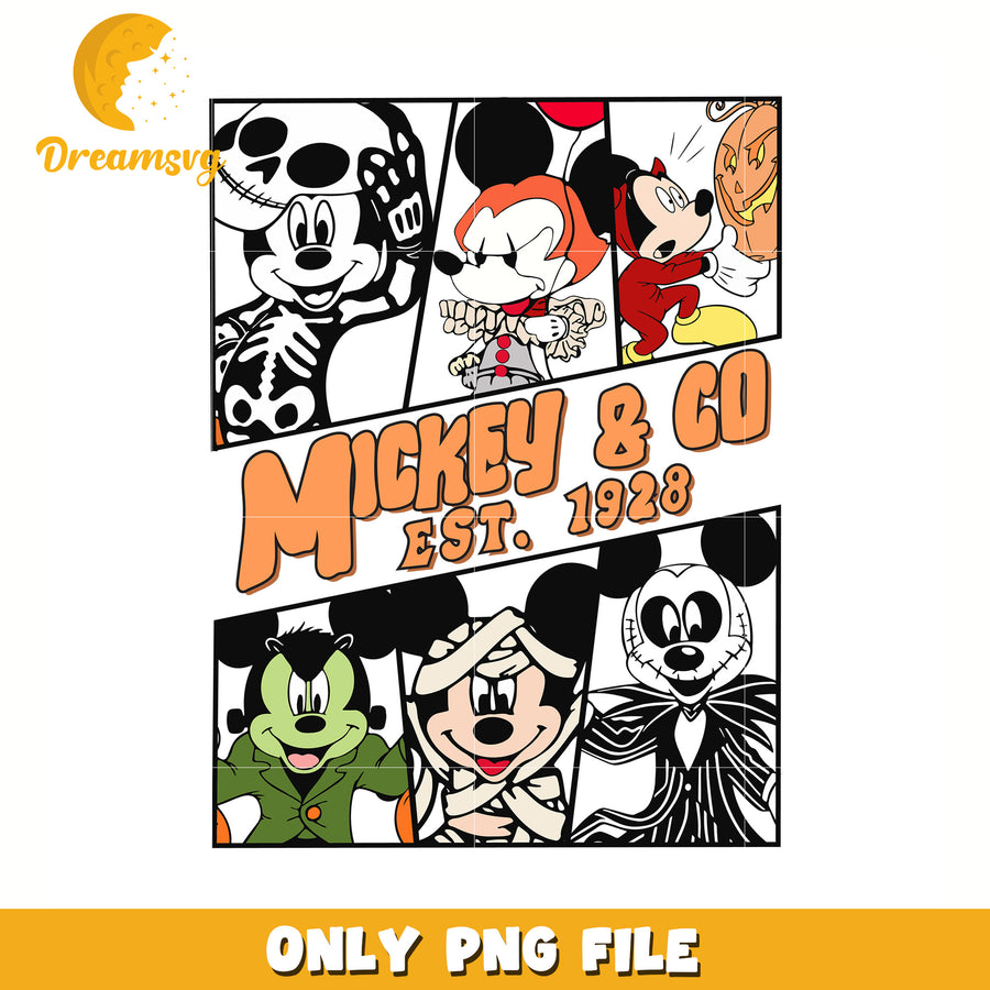 Mickey and co halloween png, halloween toys png, halloween time png