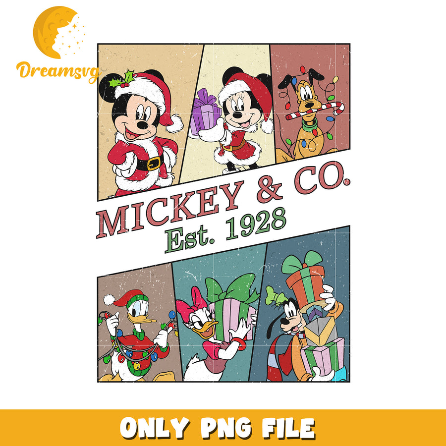 Mickey and co png, disney joy png, christmas vibes png